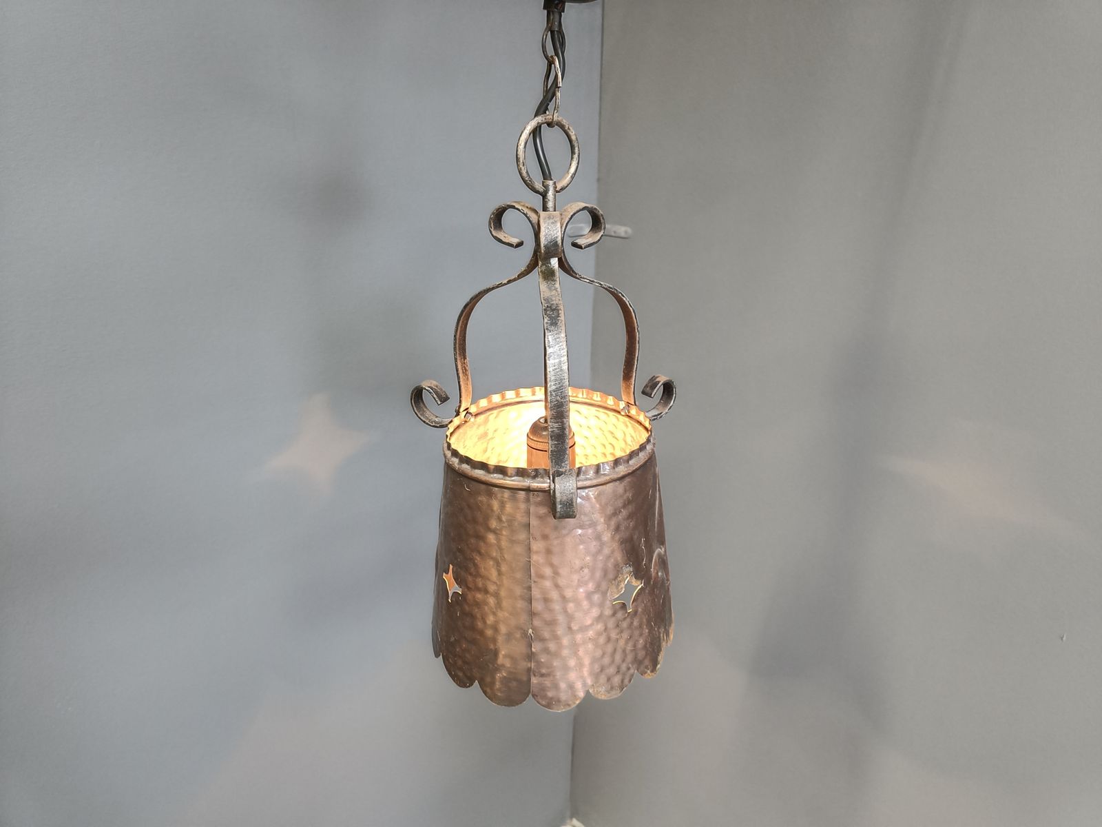 Brutalist Copper Pendant Light, 1970s photo 195.0