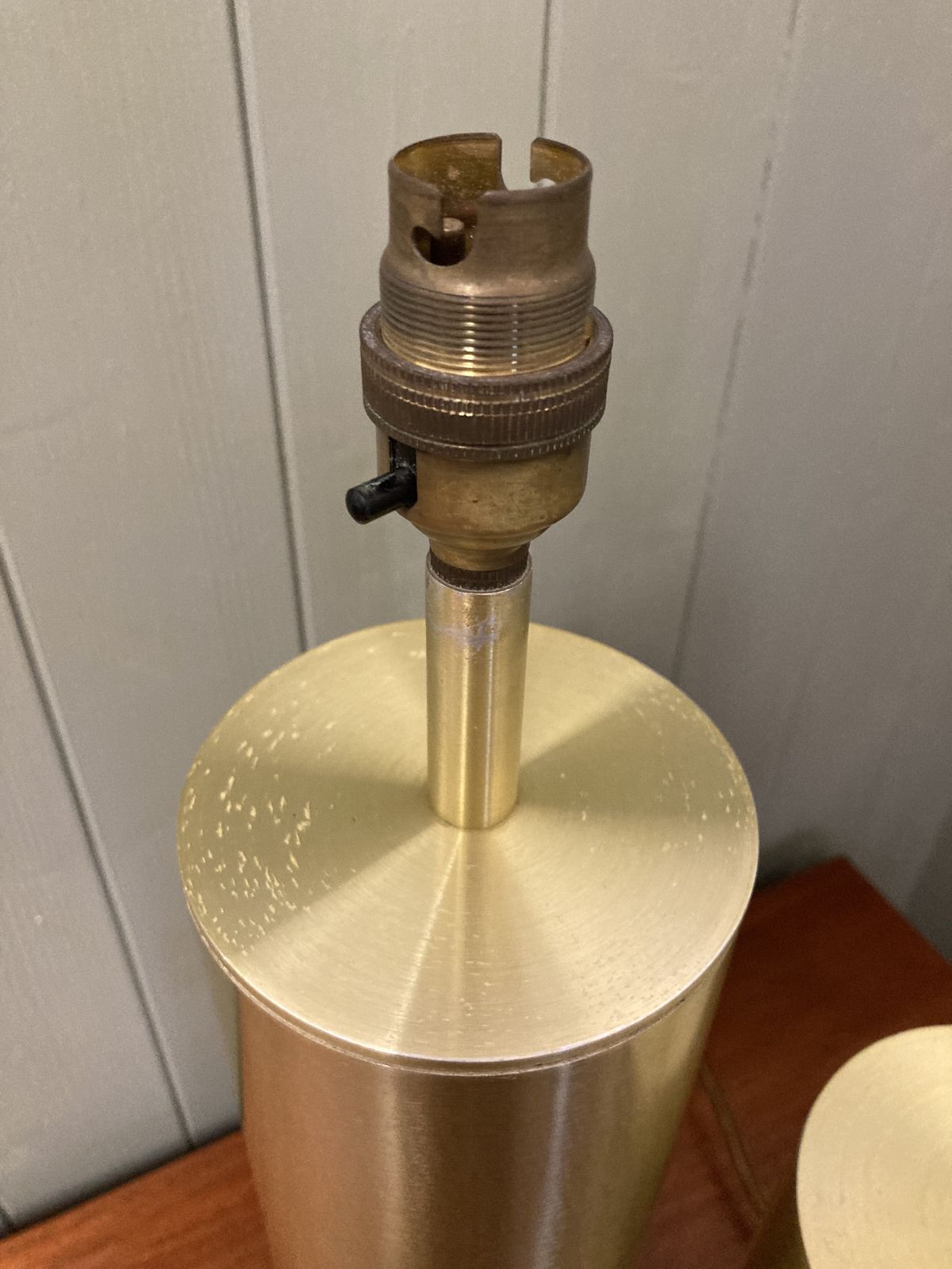 Pair Of Swedish Style Brass Metal Mid Century Table Lamps photo 465.0
