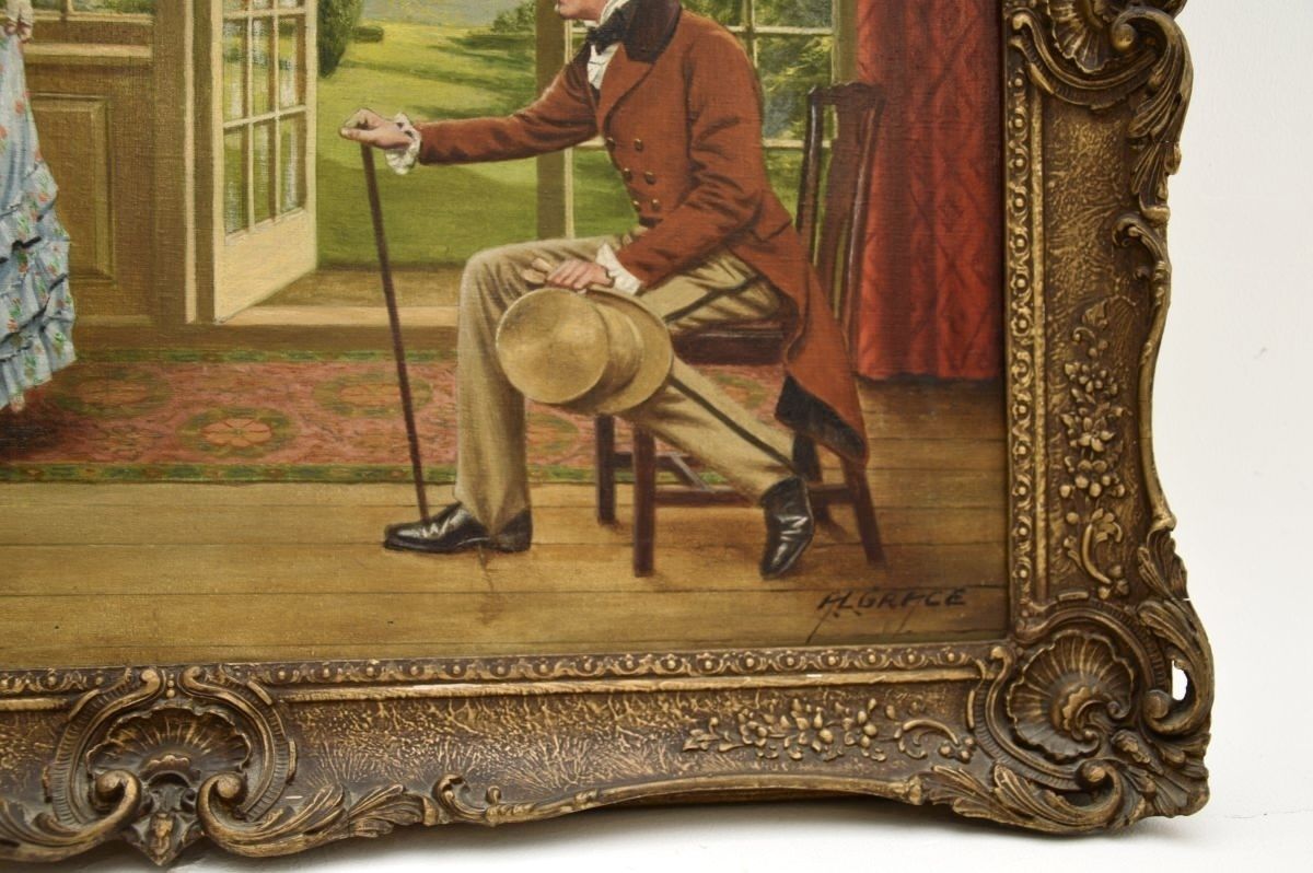 Antique Oil Painting On Canvass By Alfred Lyndon Grace photo Art