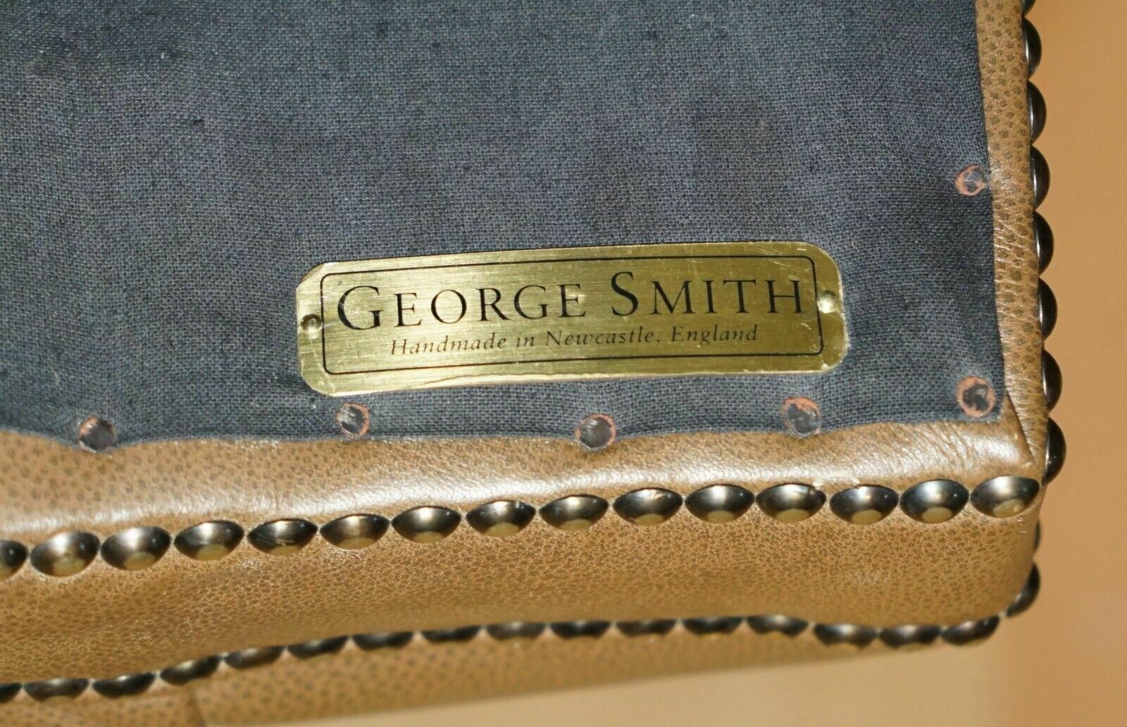 George Smith Brown Leather Chesterfield Tufted Captains Chair photo furniture