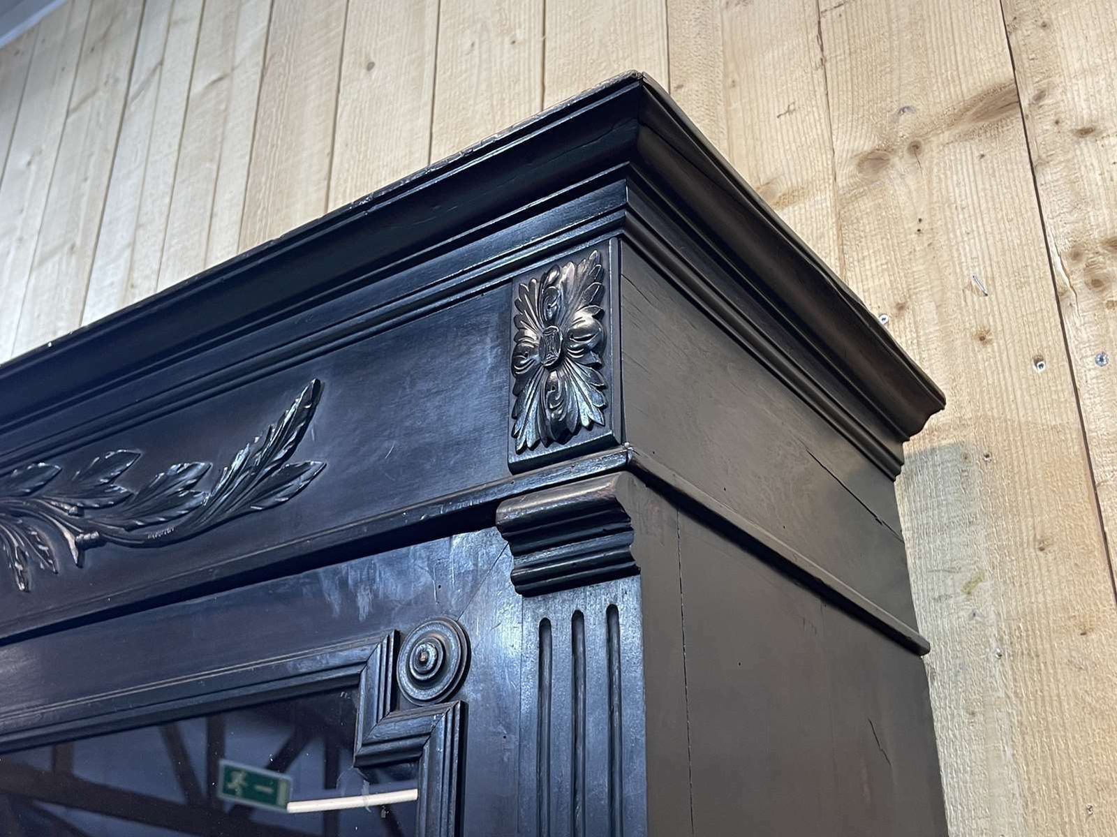 2580.0 Napoleon III 19th Century Bookcase In Blackened Wood photo