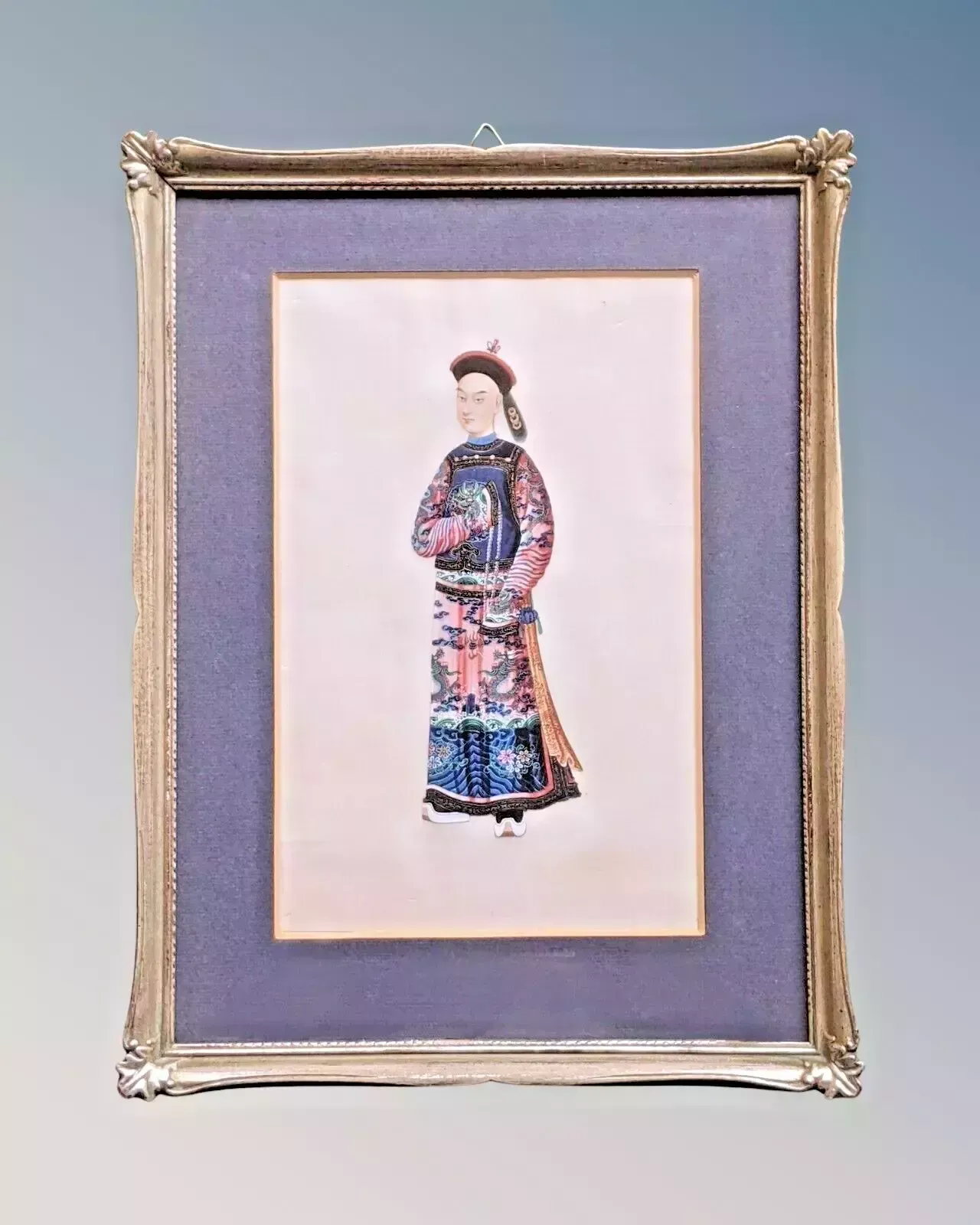 Pair Chinese Paintings Of Dignitaries photo furniture