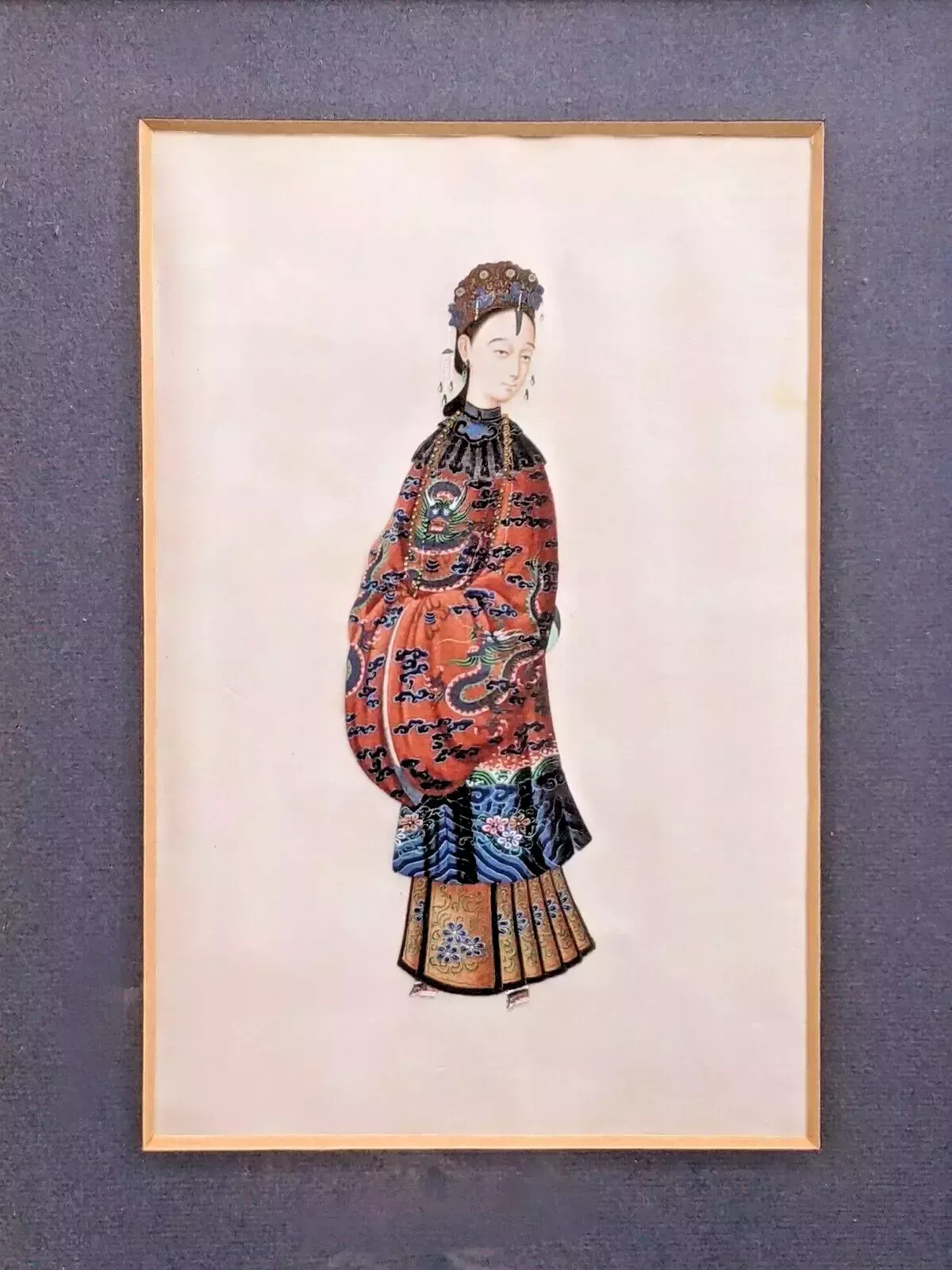 Pair Chinese Paintings Of Dignitaries photo Art