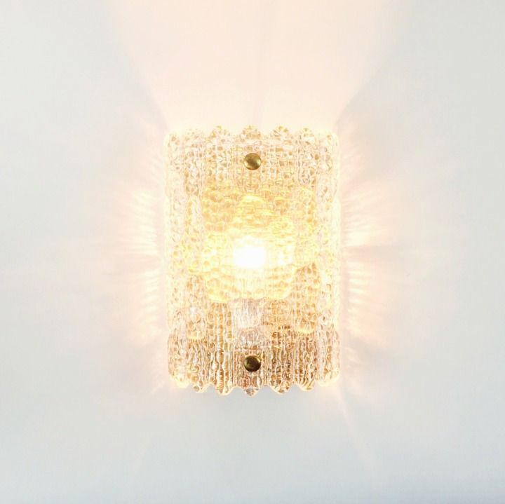 Mid Century Scandinavian Glass & Brass Wall Light By Carl Fagerlund For Orrefors, Sweden, 1960s photo 425.0