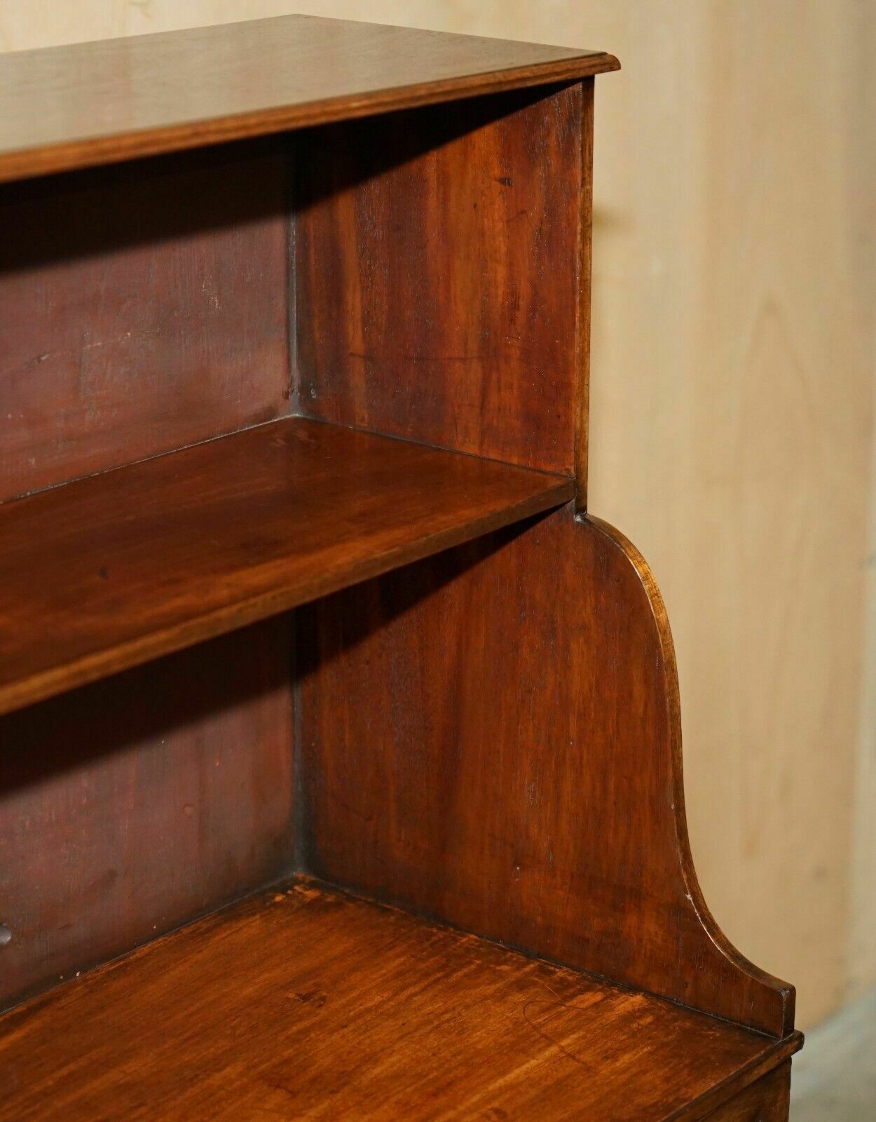 Pair Of Original Antique Regency Circa 1815 Dwarf Open Waterfall Bookcases photo vinterior