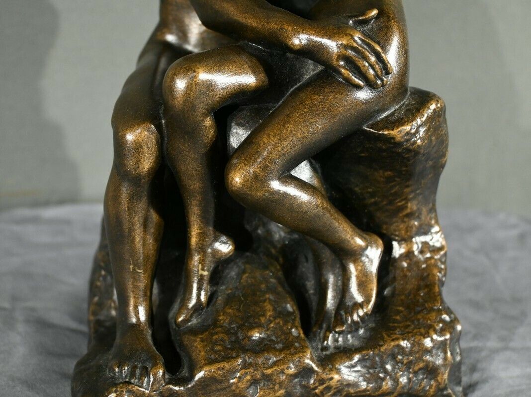 photo for sale Resin Sculpture “The Kiss” After A. Rodin – 2nd Part 20th Century