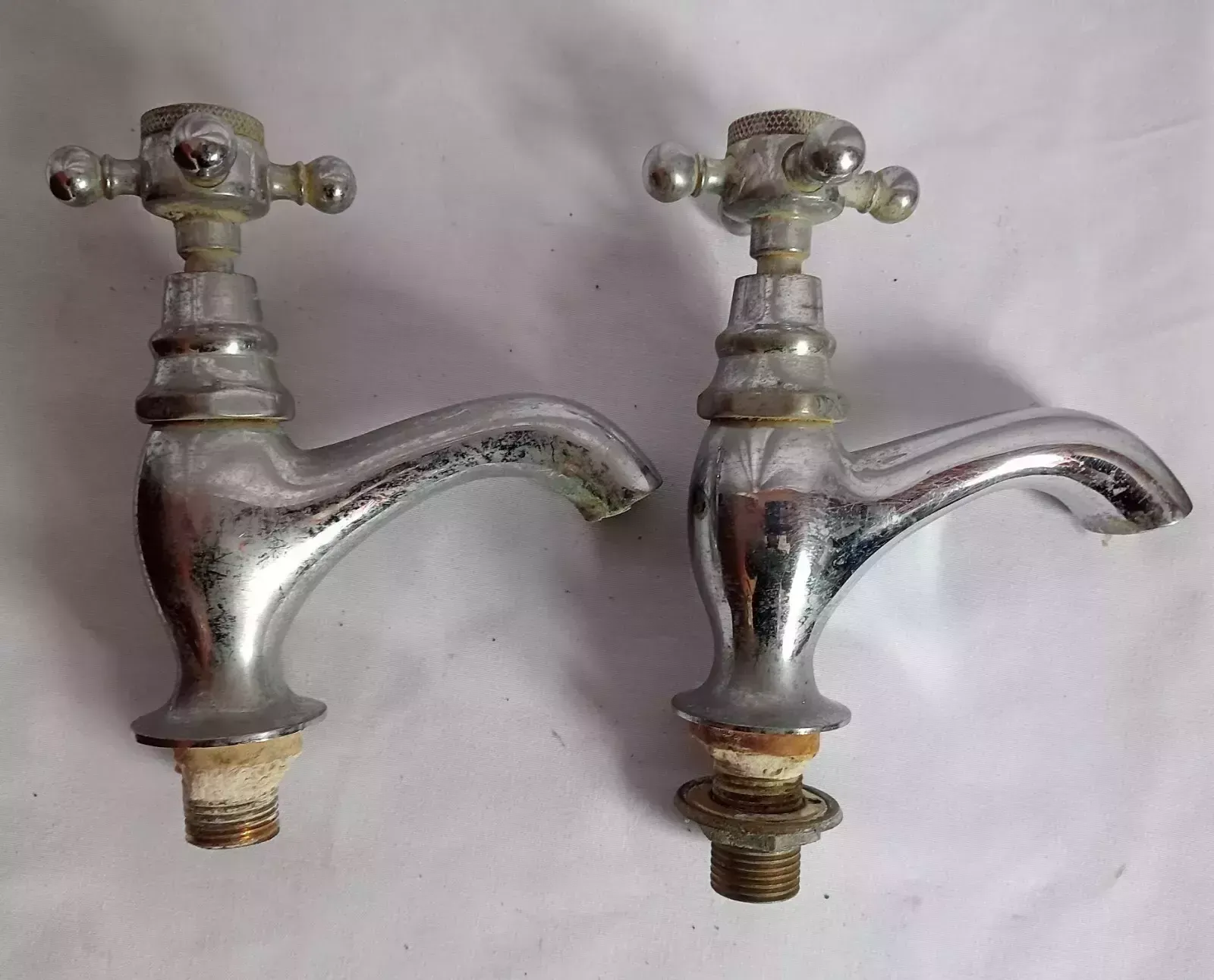Vintage French Chrome Bathroom Taps