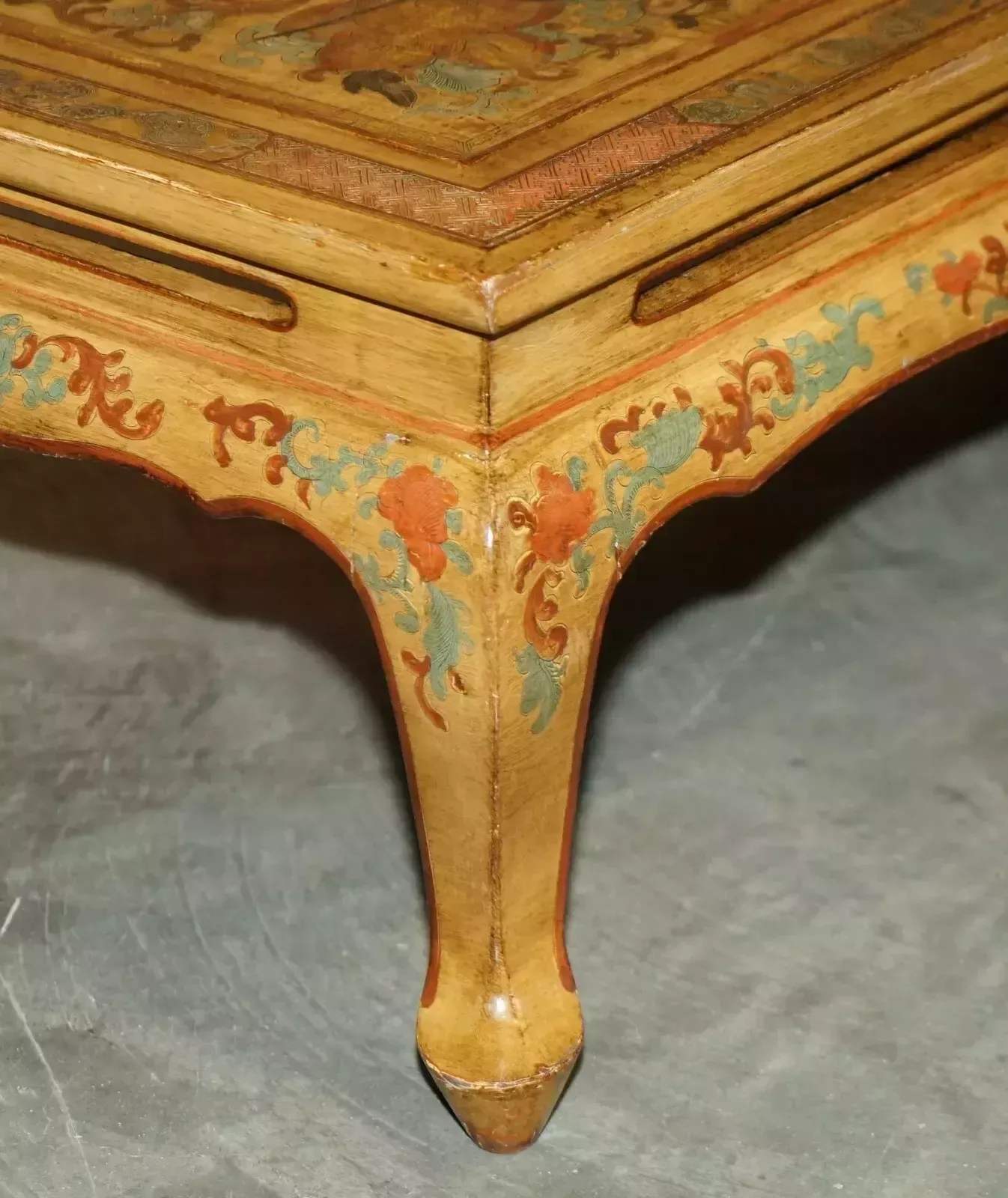 1750.0 Extremely Ornate Gilt & Lacquered Chinese Dragon Chinoiserie Opium Coffee Table photo