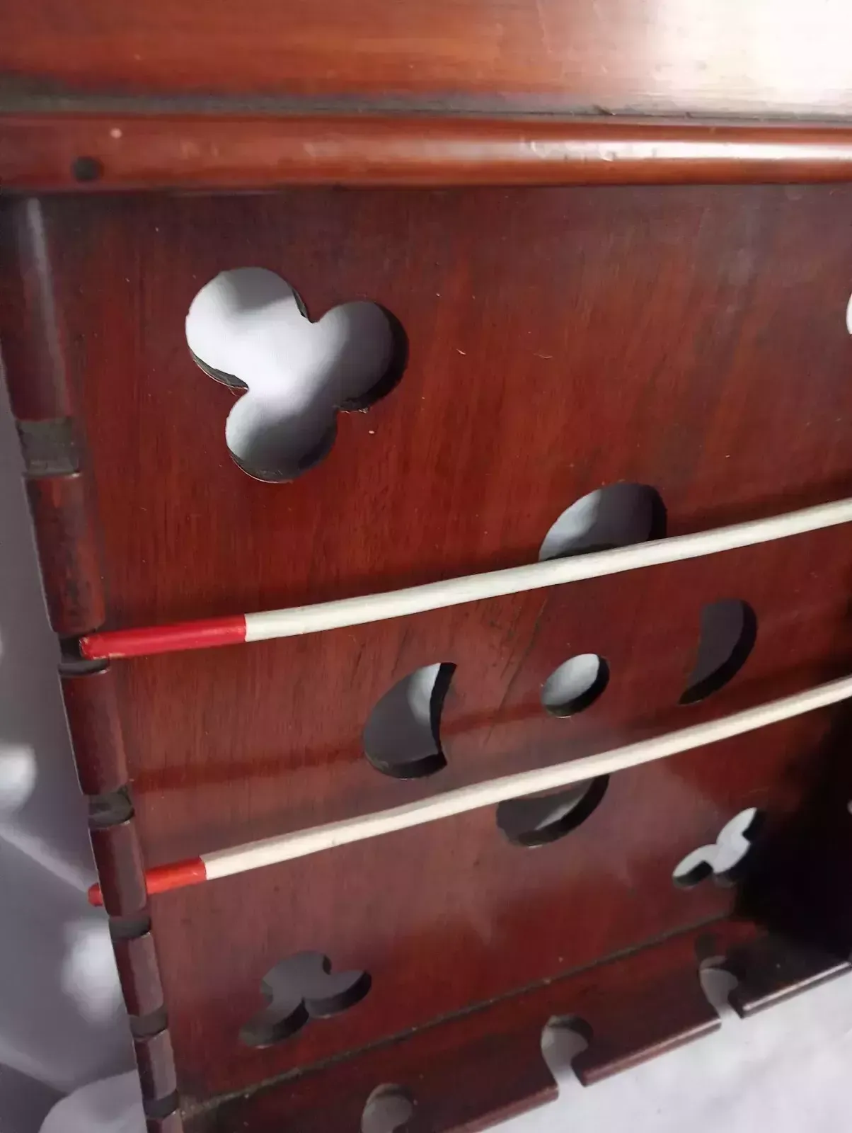 Mahogany Pipe Stand With Two Clay Pipes photo furniture