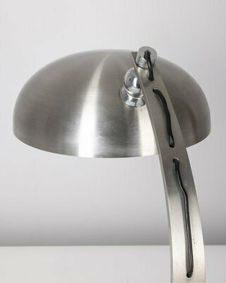 Vintage Italian Ministerial Table Lamp In Chromed Metal photo for sale