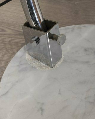 photo furniture Vintage Italian Arc Lamp In Marble And Metal, 1970s