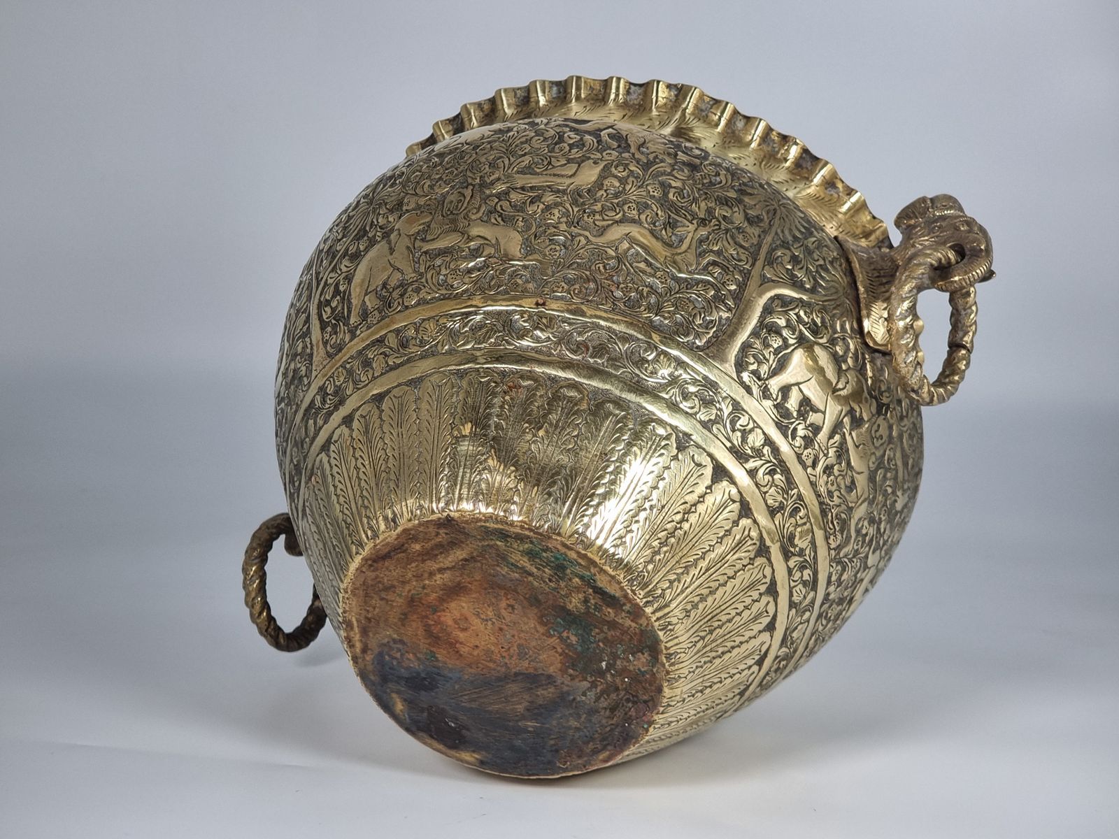 19th Century Indian Raj Period Brass Jardiniere Or Planter Circa 1880 photo buy