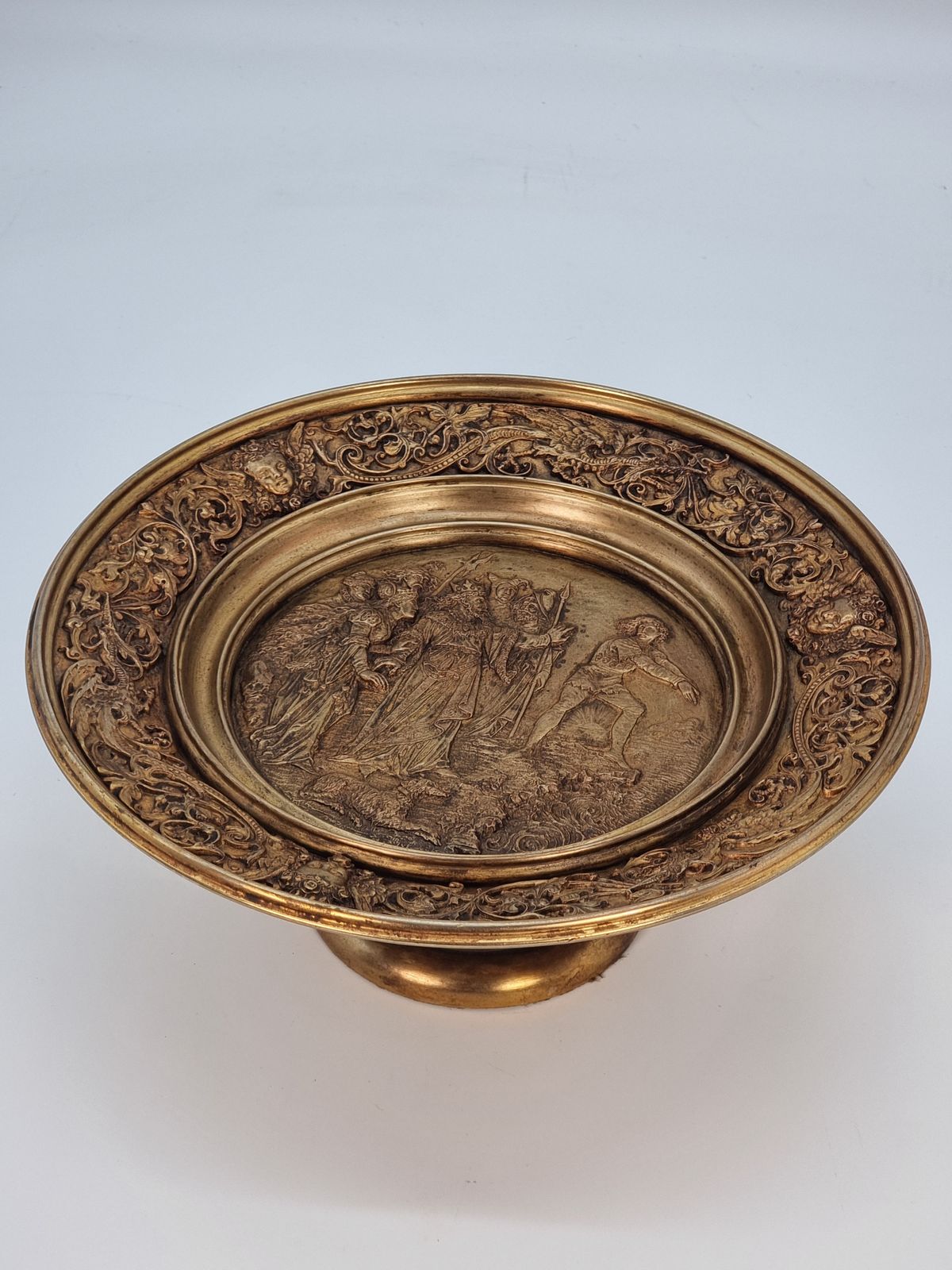 An Aesthetic Movement Gilt Table Centre Piece Or Tazza, Highly Decorative. photo buy