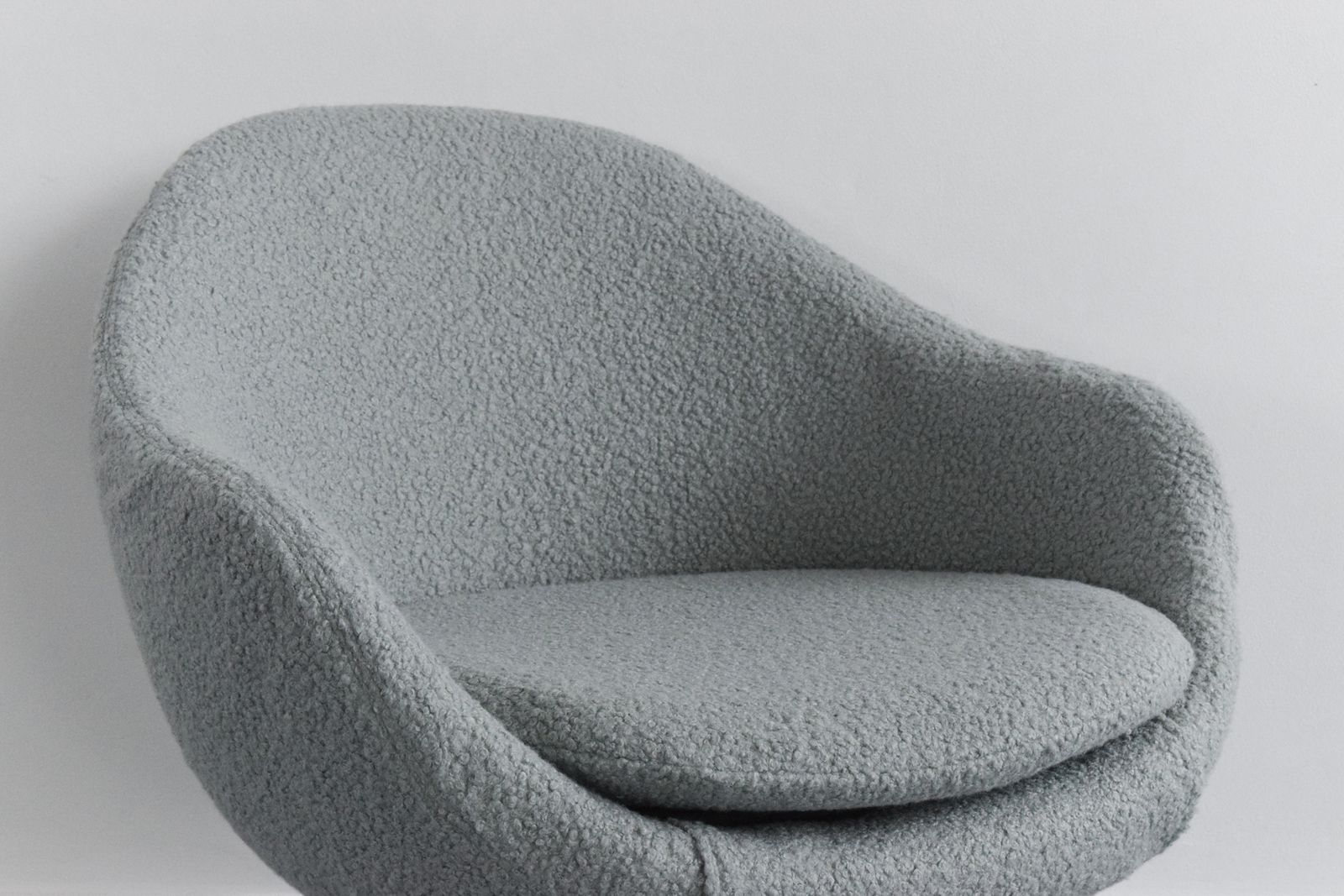 Vintage Small Swivel Upholstered Arm Chair In Green Sea Foam Colour photo vinterior
