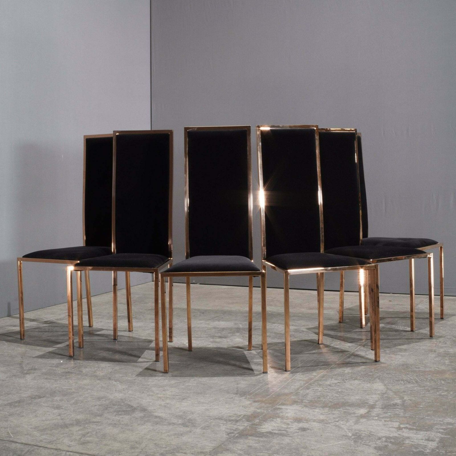 107.8 Black And Gold Velvet Kesterport Dining Chair photo