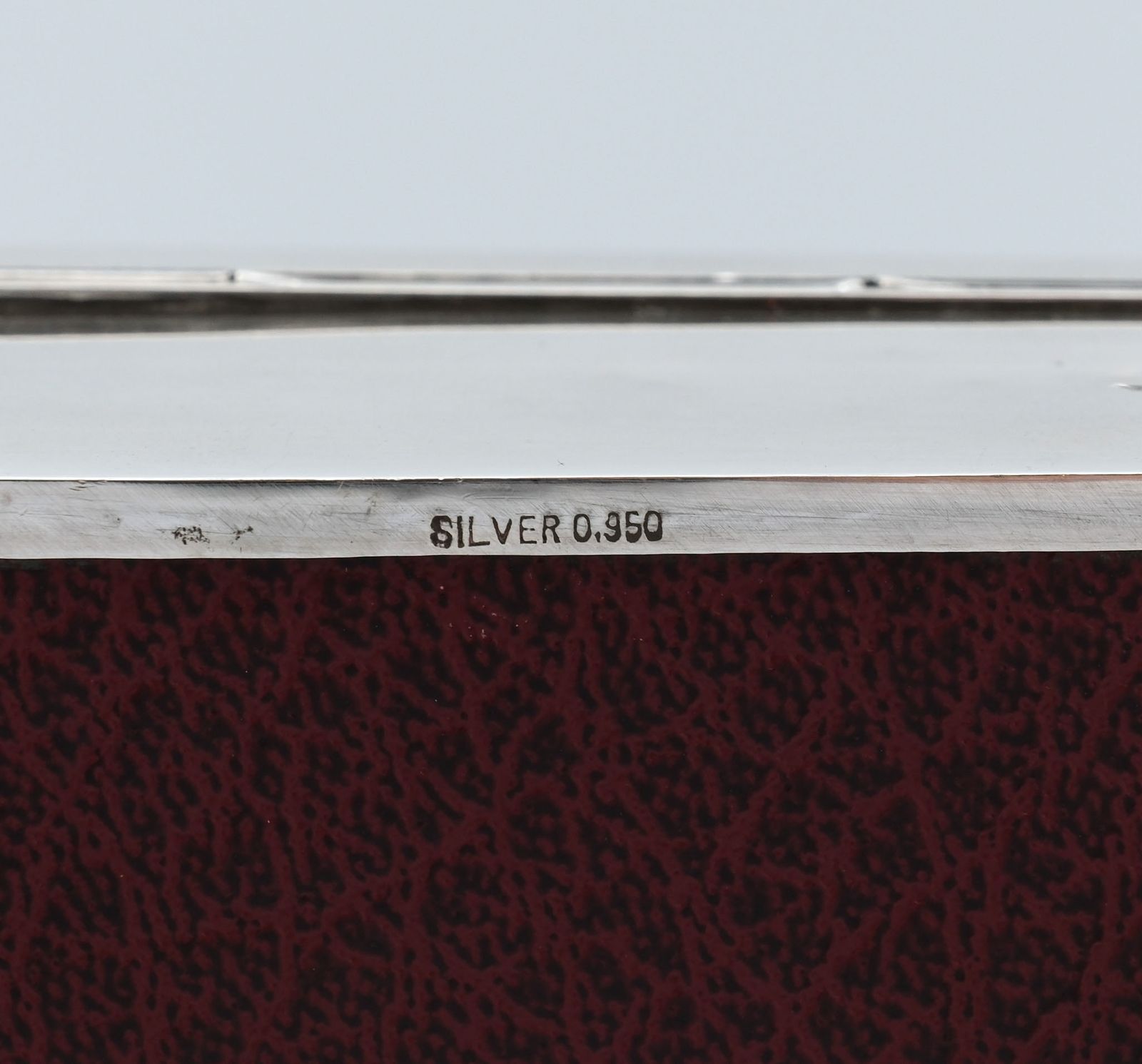 Japanese Silver Box With Niello Inlaid  Panel Lined In Rosewood  Circa 1950 photo for sale