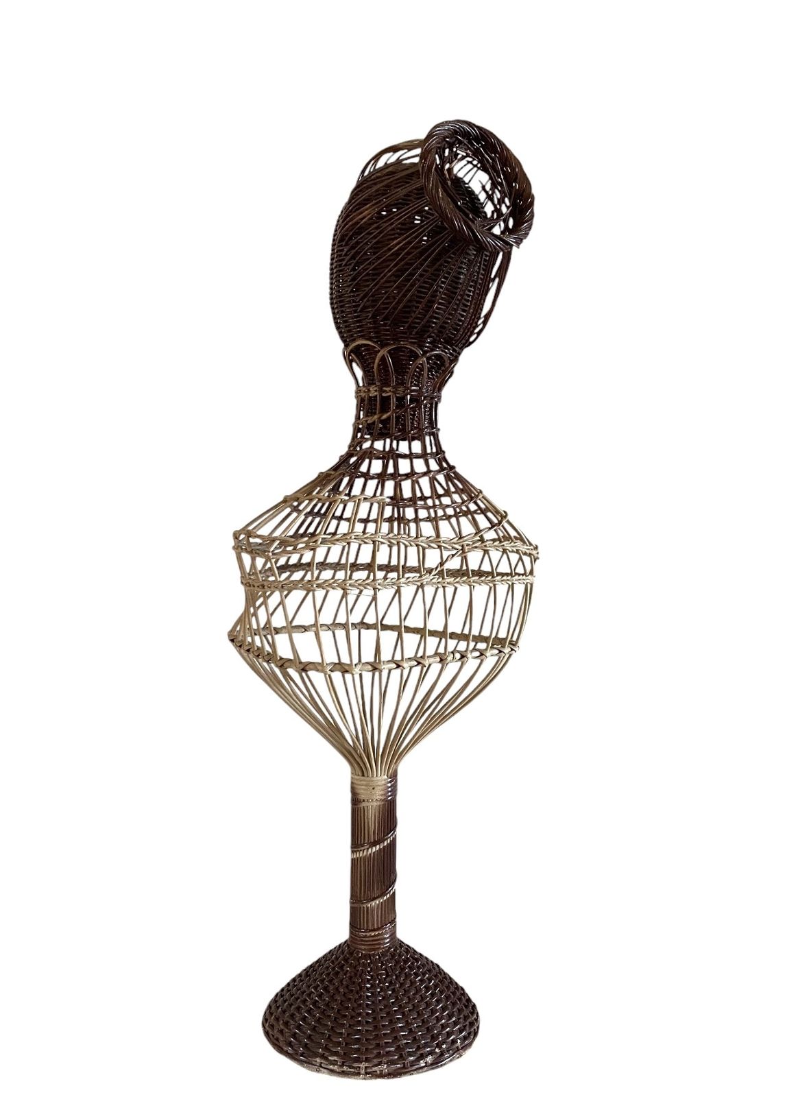Home Decor Mid Century Wicker Mannequin, Posa Italy 1950s photo