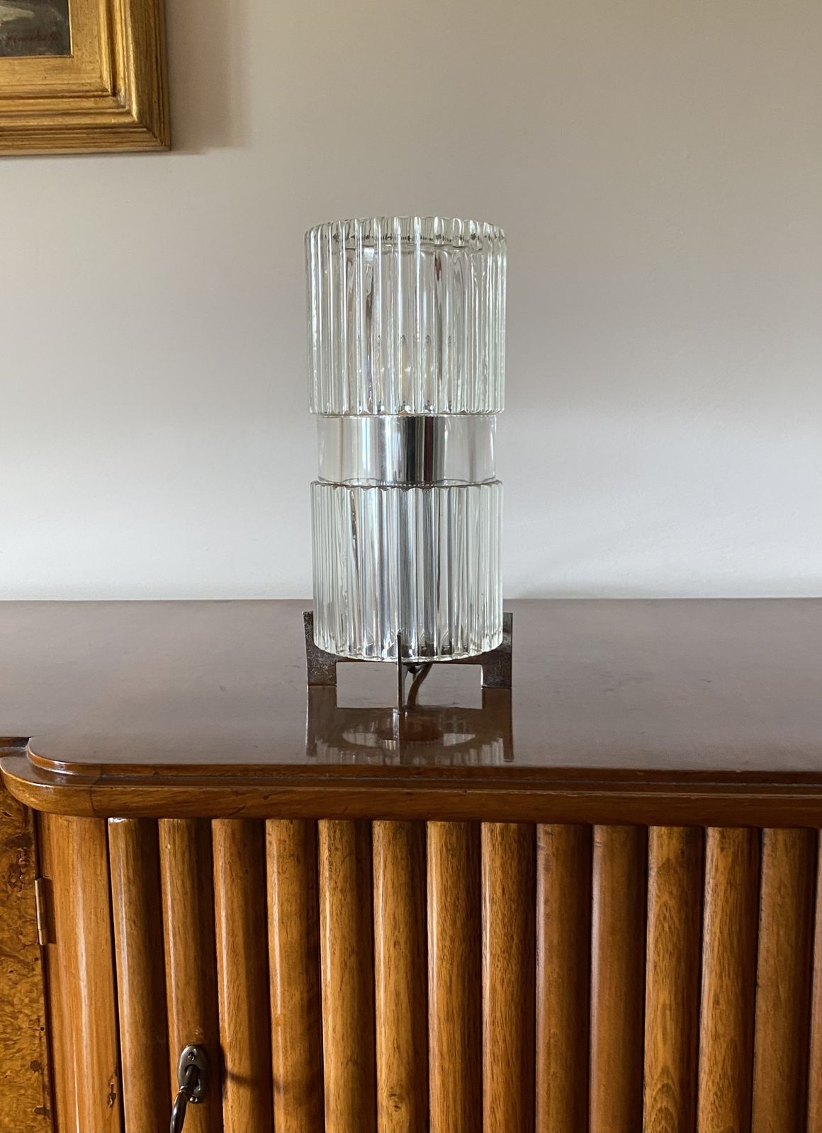 Glass Table Lamp, Fidenza Vetraria Italy 1970s photo 600.0