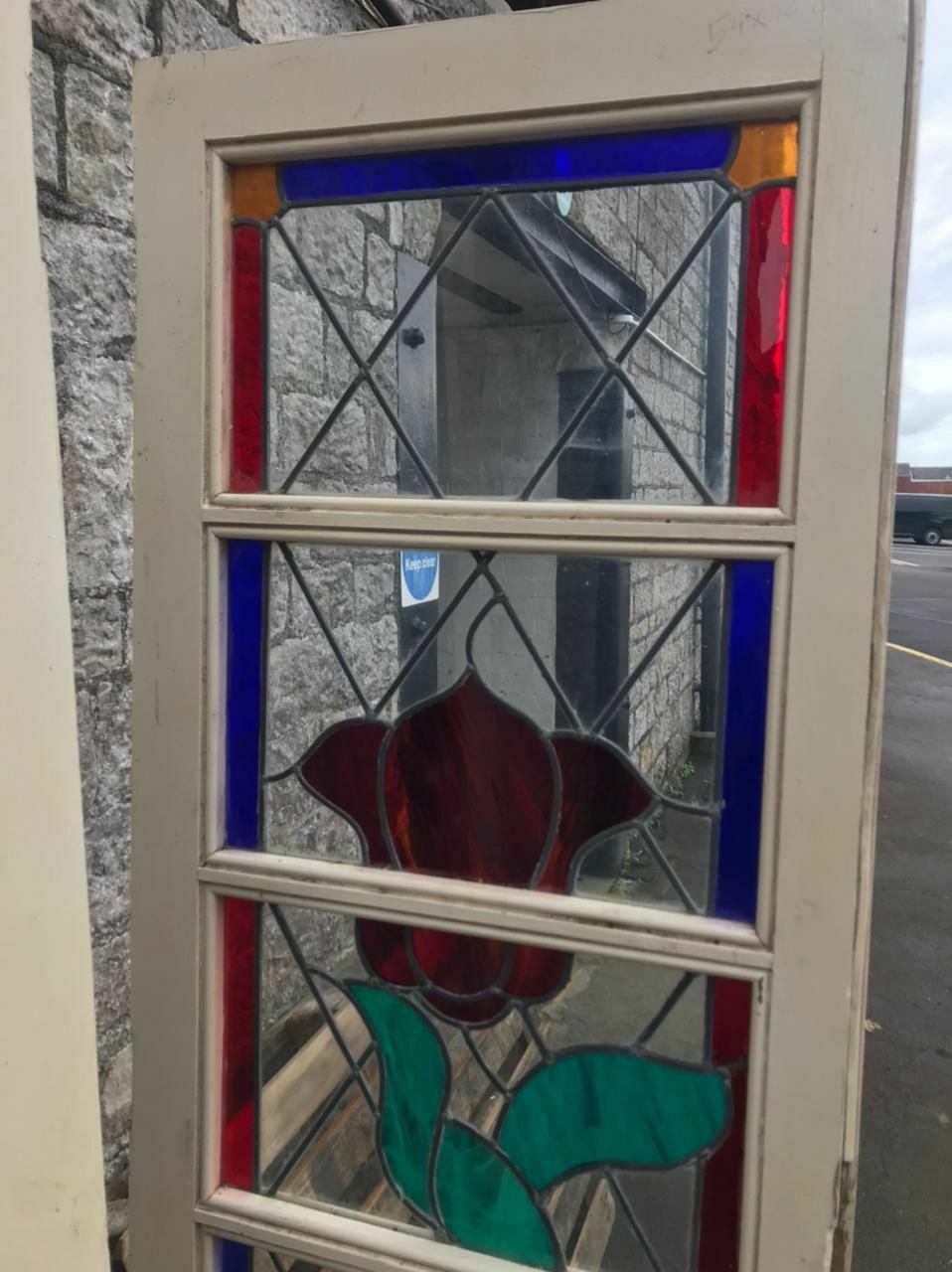 photo vintage Vintage Stained Glass French Doors