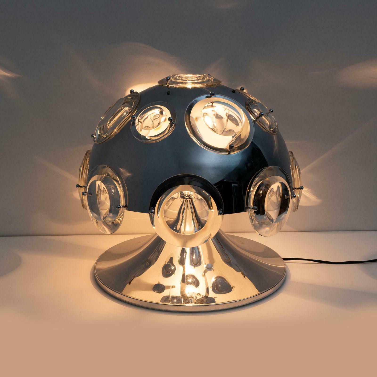 Oscar Torlasco For Stilkronen Italian Rare Big Table Lamp, 1970s photo Lighting