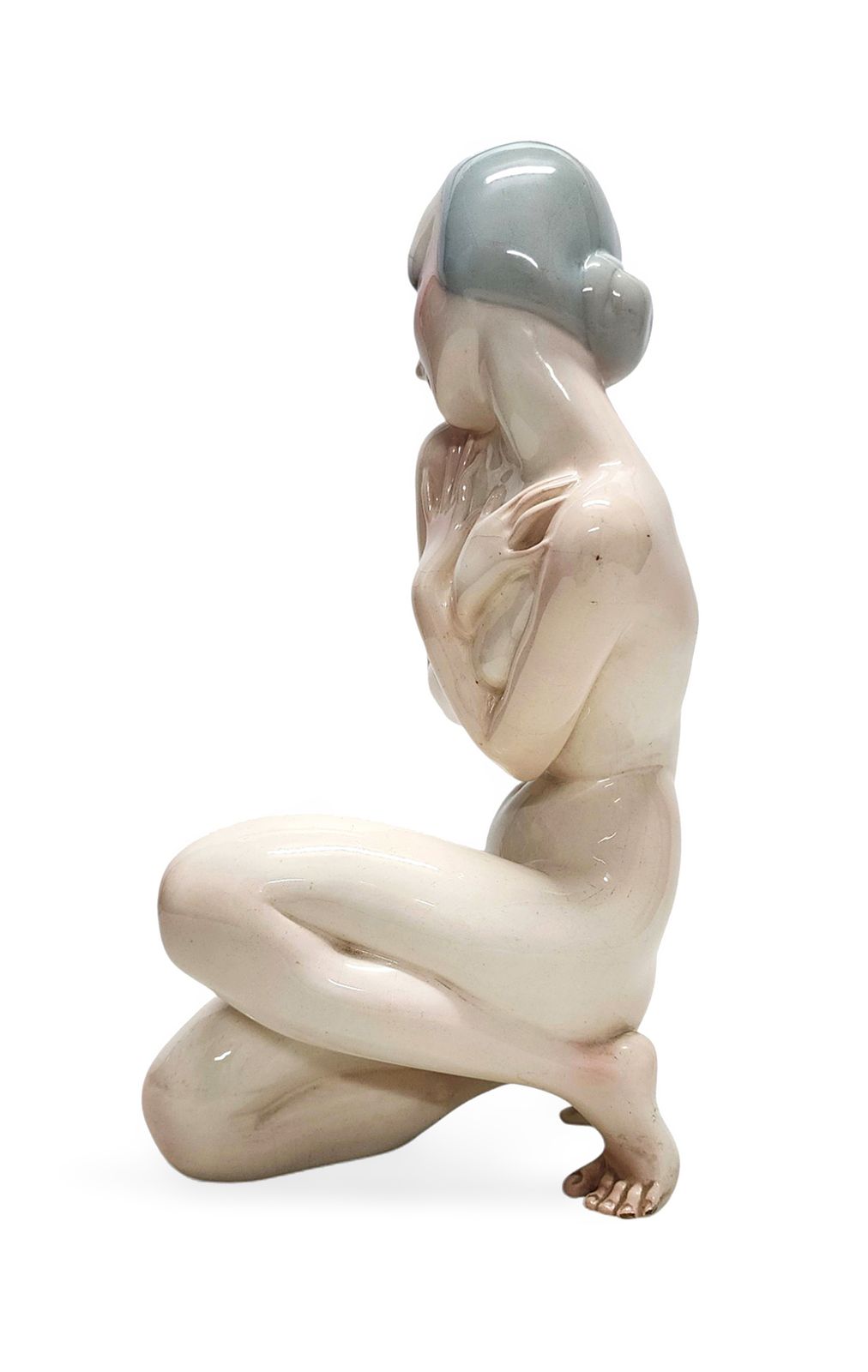 Torino Painted And Glazed Ceramic Woman Figurine 'Verginità' By Sandro Vaccetti For The Firm Essevi, Italy photo Art