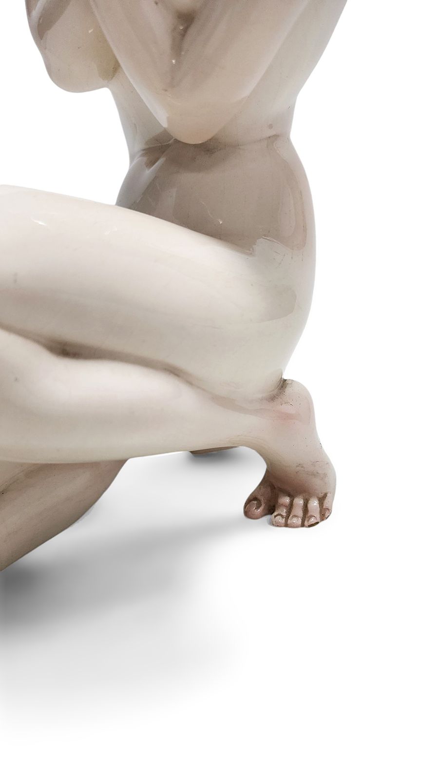 Torino Painted And Glazed Ceramic Woman Figurine 'Verginità' By Sandro Vaccetti For The Firm Essevi, Italy photo vintage
