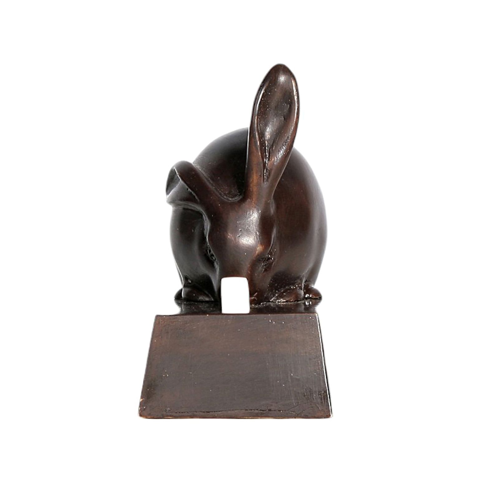 1920s Art Déco Bronze Rabbit Bell Ring With Base By édouard Marcel Sandoz Manufactured By Susse Frères, France photo Art
