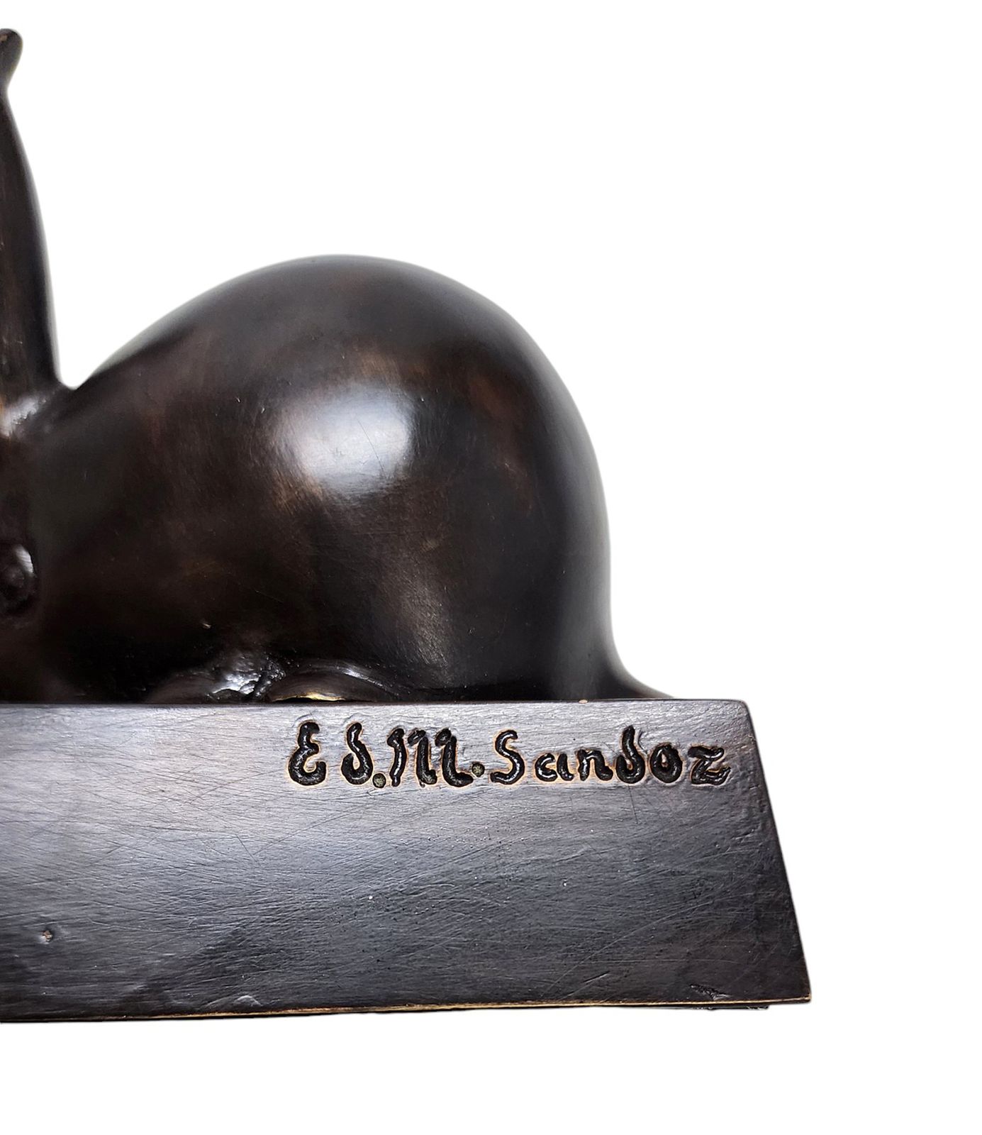 1920s Art Déco Bronze Rabbit Bell Ring With Base By édouard Marcel Sandoz Manufactured By Susse Frères, France photo buy