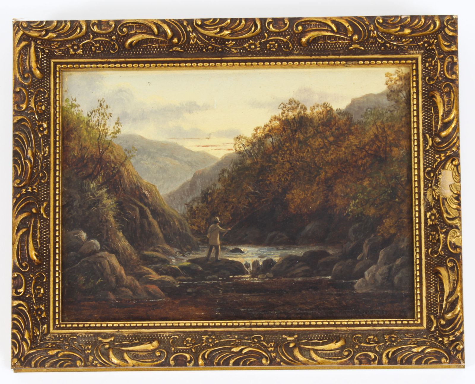 photo for sale Antique Set Of Six River Landscapes Paintngs 19th Century