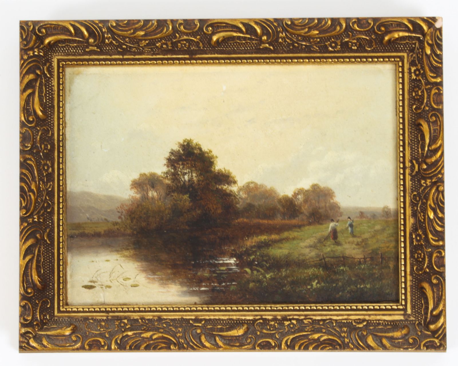 photo vinterior Antique Set Of Six River Landscapes Paintngs 19th Century