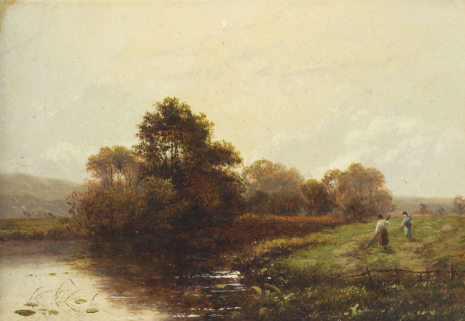 photo buy Antique Set Of Six River Landscapes Paintngs 19th Century