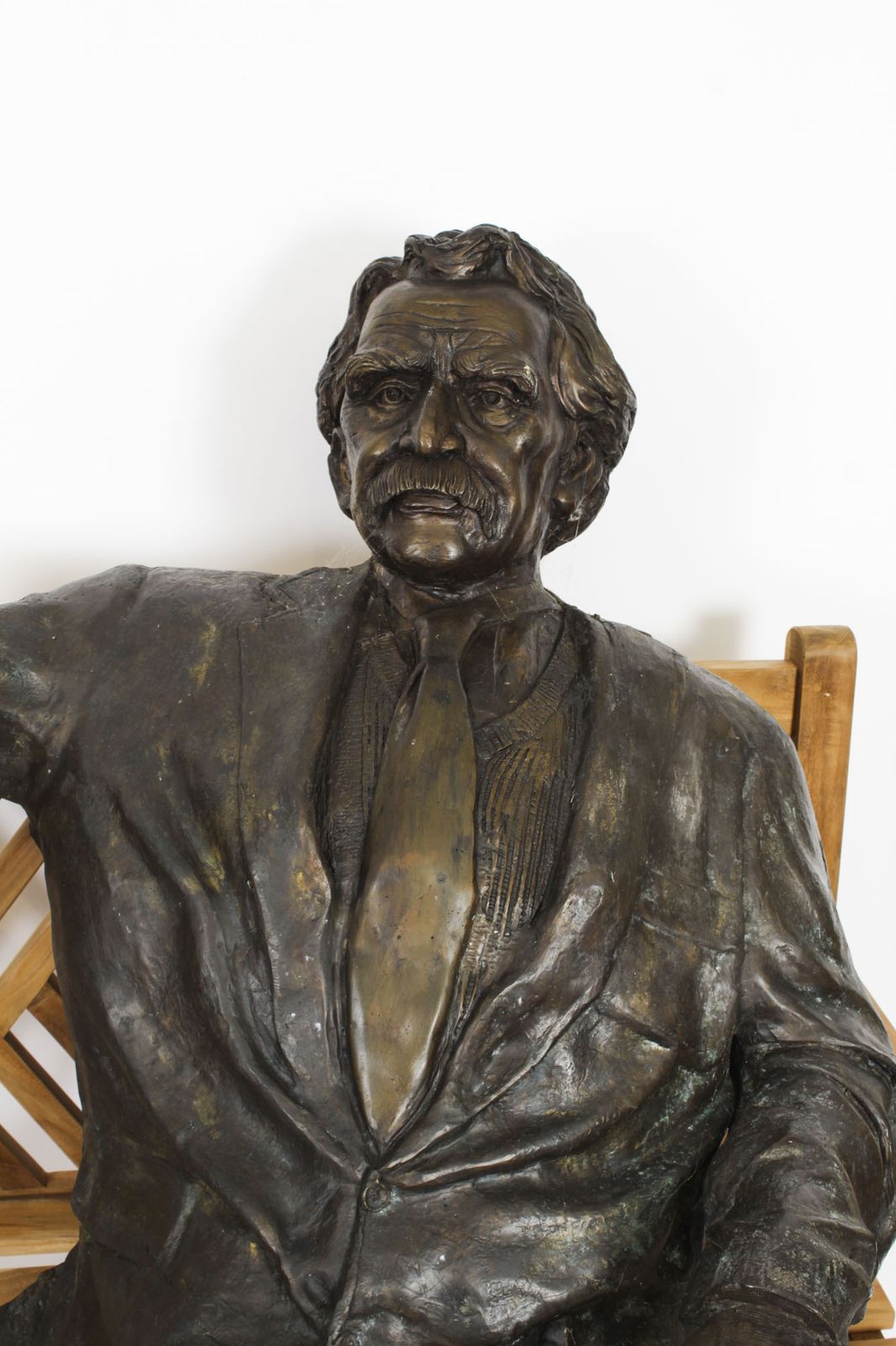 Vintage Life Size Bronze Of Albert Einstein On A Garden Bench 20th C photo for sale