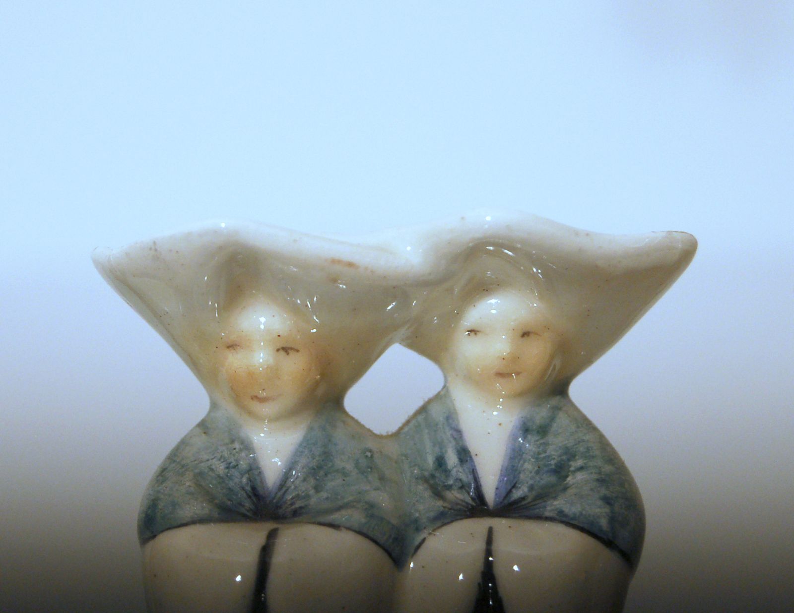 Set Of Three Ceramics Lenci Turin   Mod. " Monachelle " photo vintage