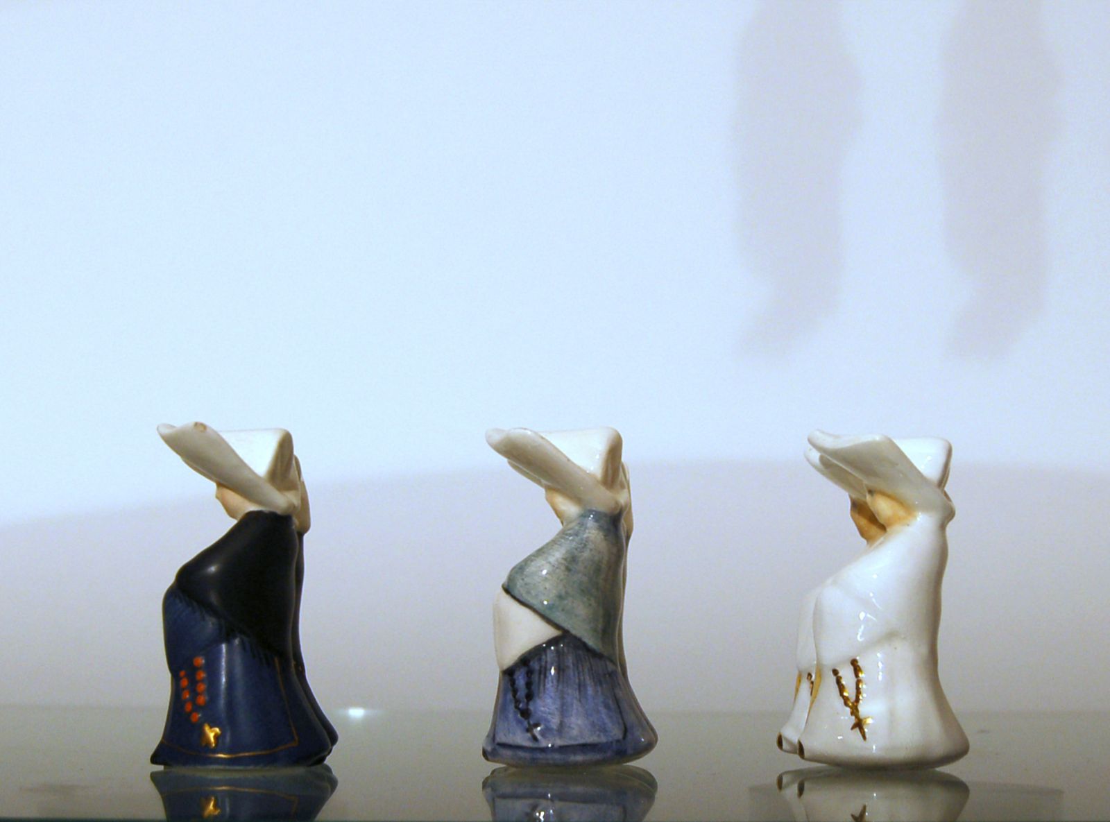 Set Of Three Ceramics Lenci Turin   Mod. " Monachelle " photo Home Decor