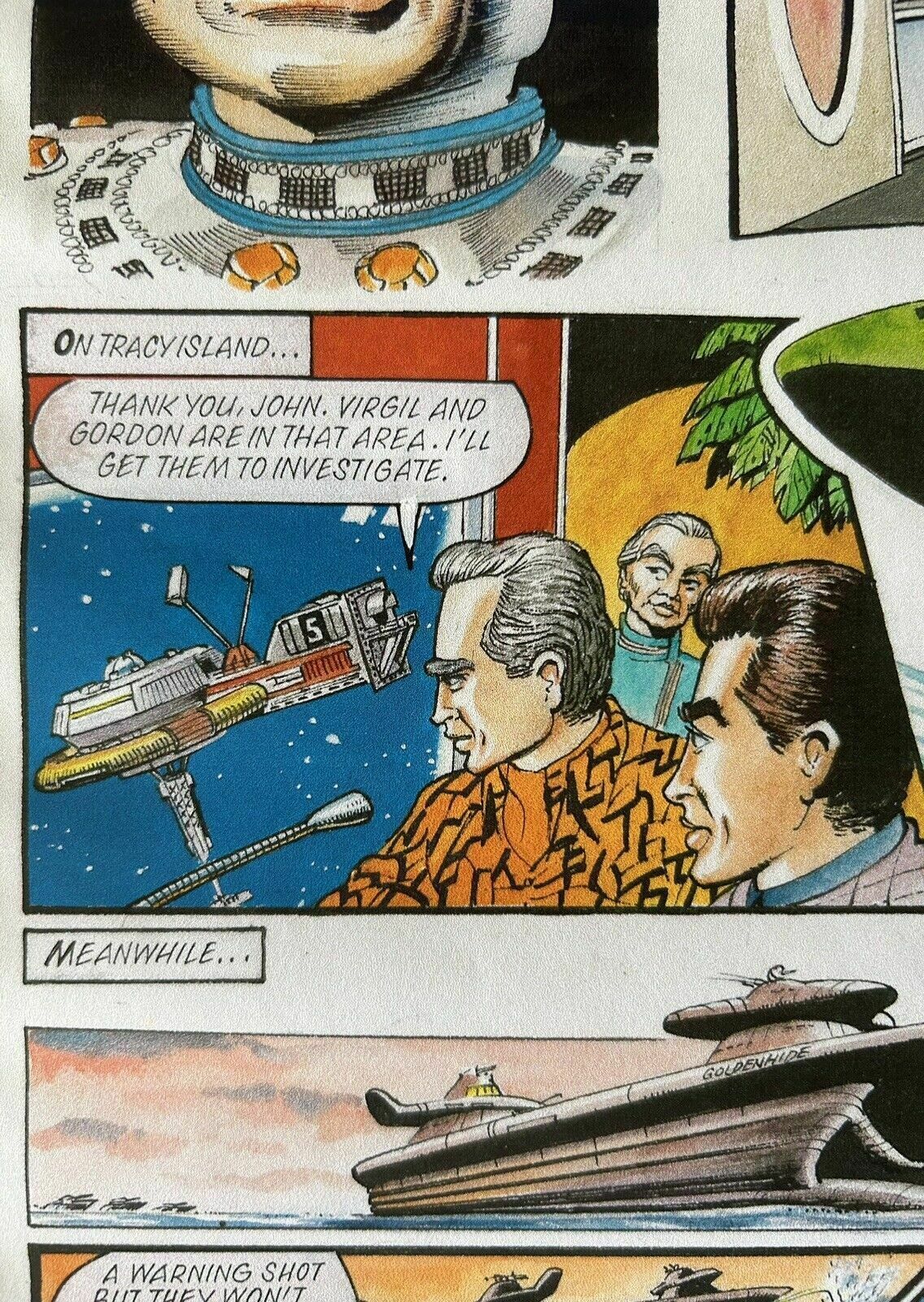 photo vinterior Two Original Thunderbird Comic Watercolour Artwork Pages C.1993