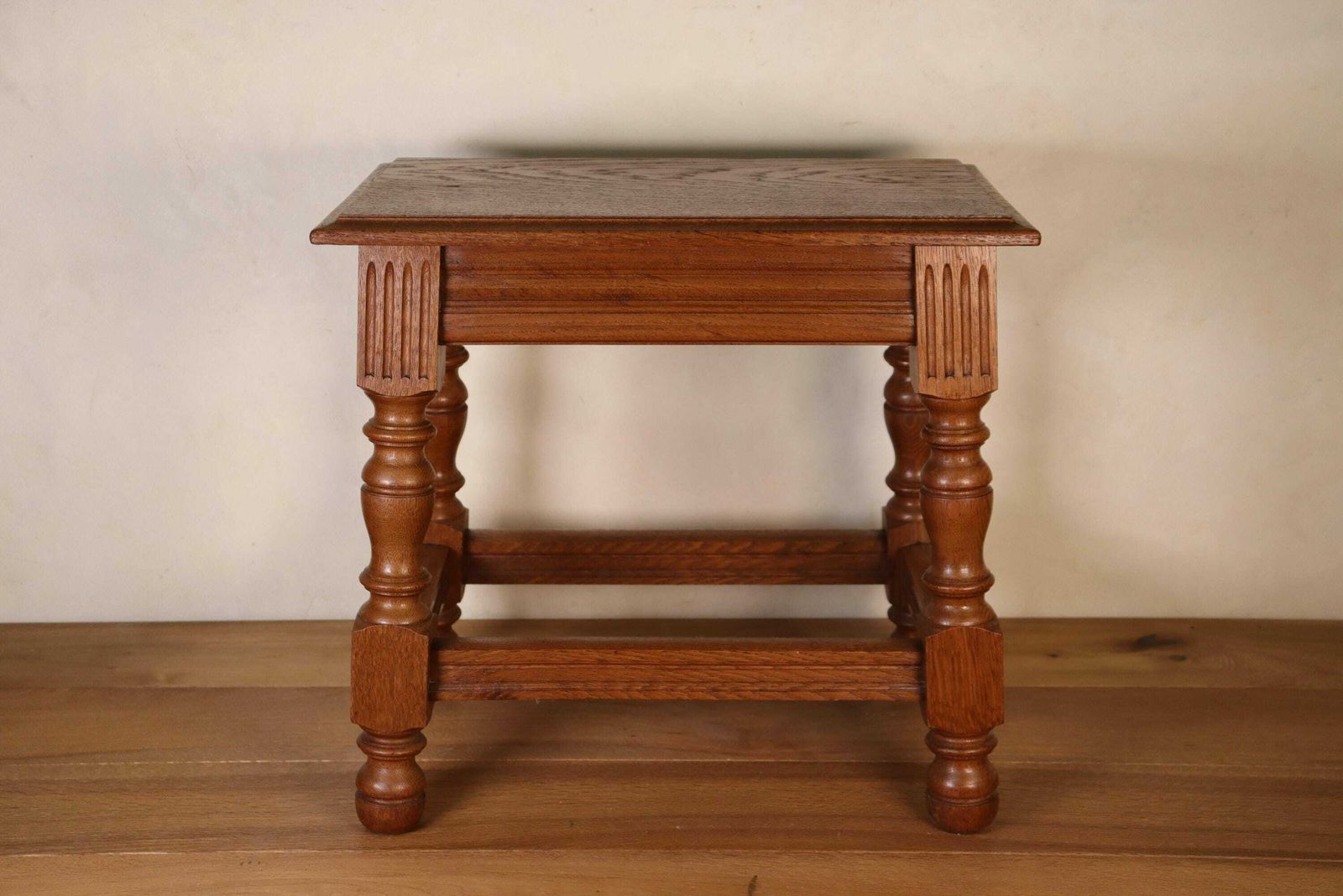 Antique Style Solid Oak Joint Stool Bench 20th Century photo Furniture
