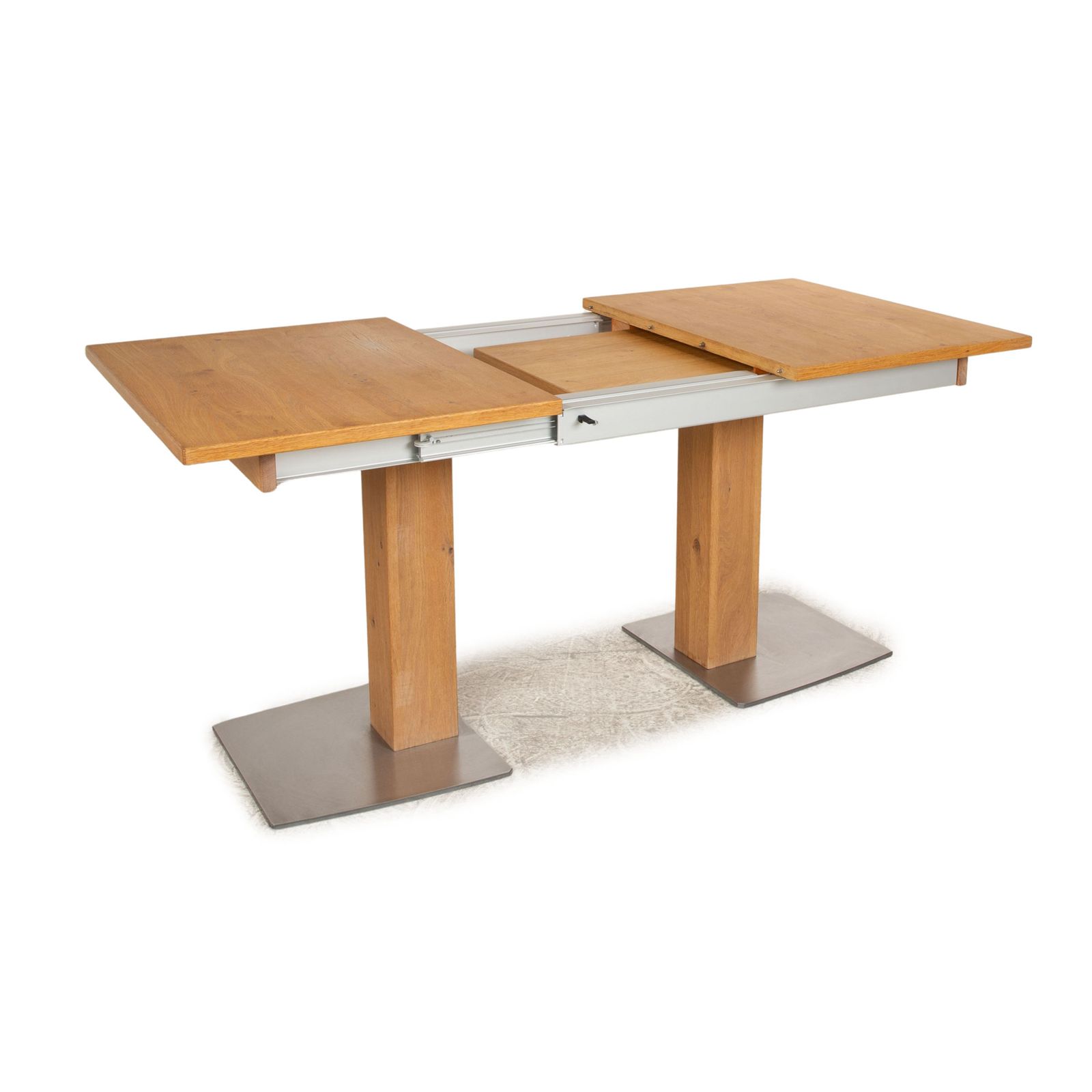 Venjakob Houten Eettafel Bruin Handmatige Uittrekfunctie Eiken 120–165 cm x 80 cm photo for sale