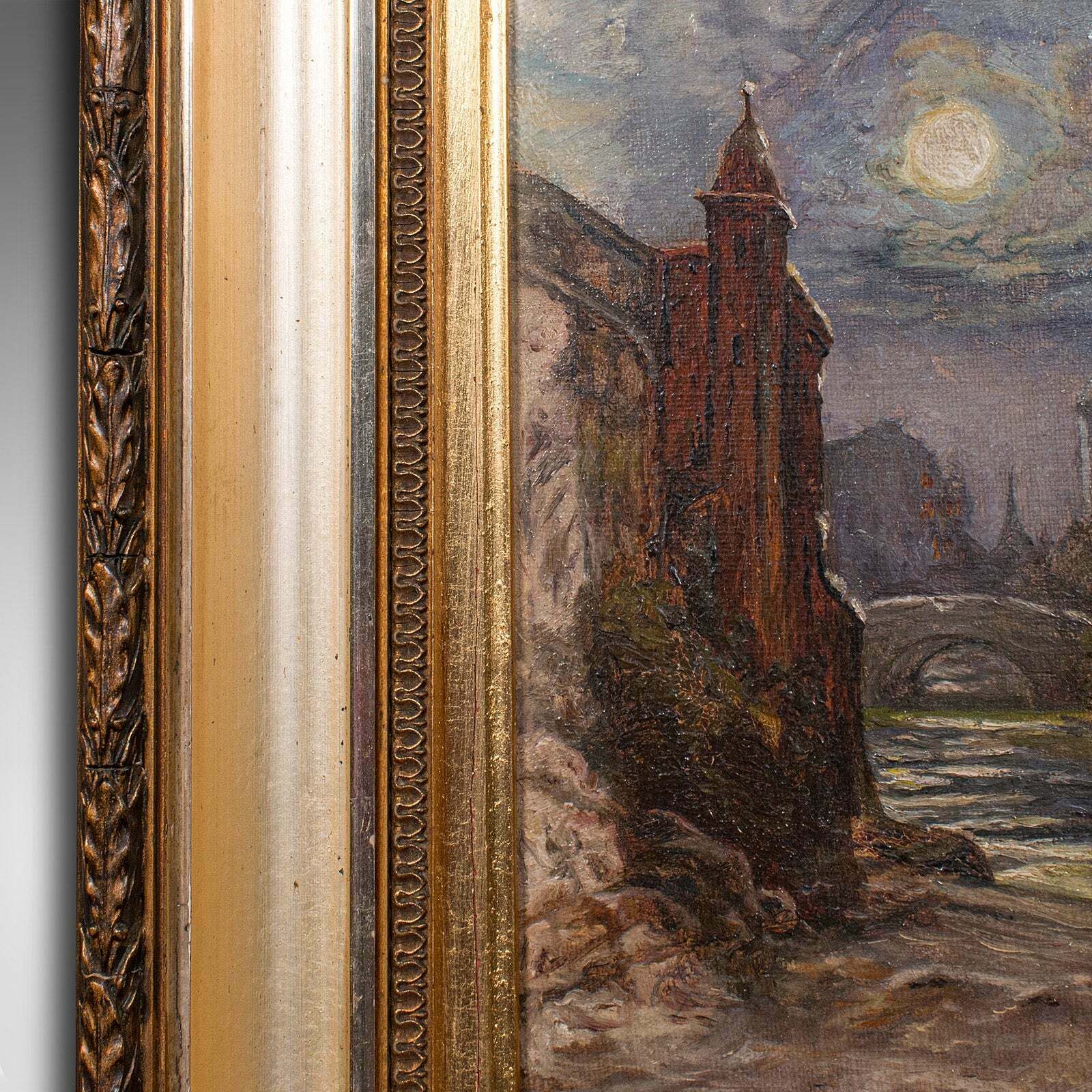 Small Antique Continental School Painting, Framed, Oil On Canvas, Art, C.1920 photo 895.0