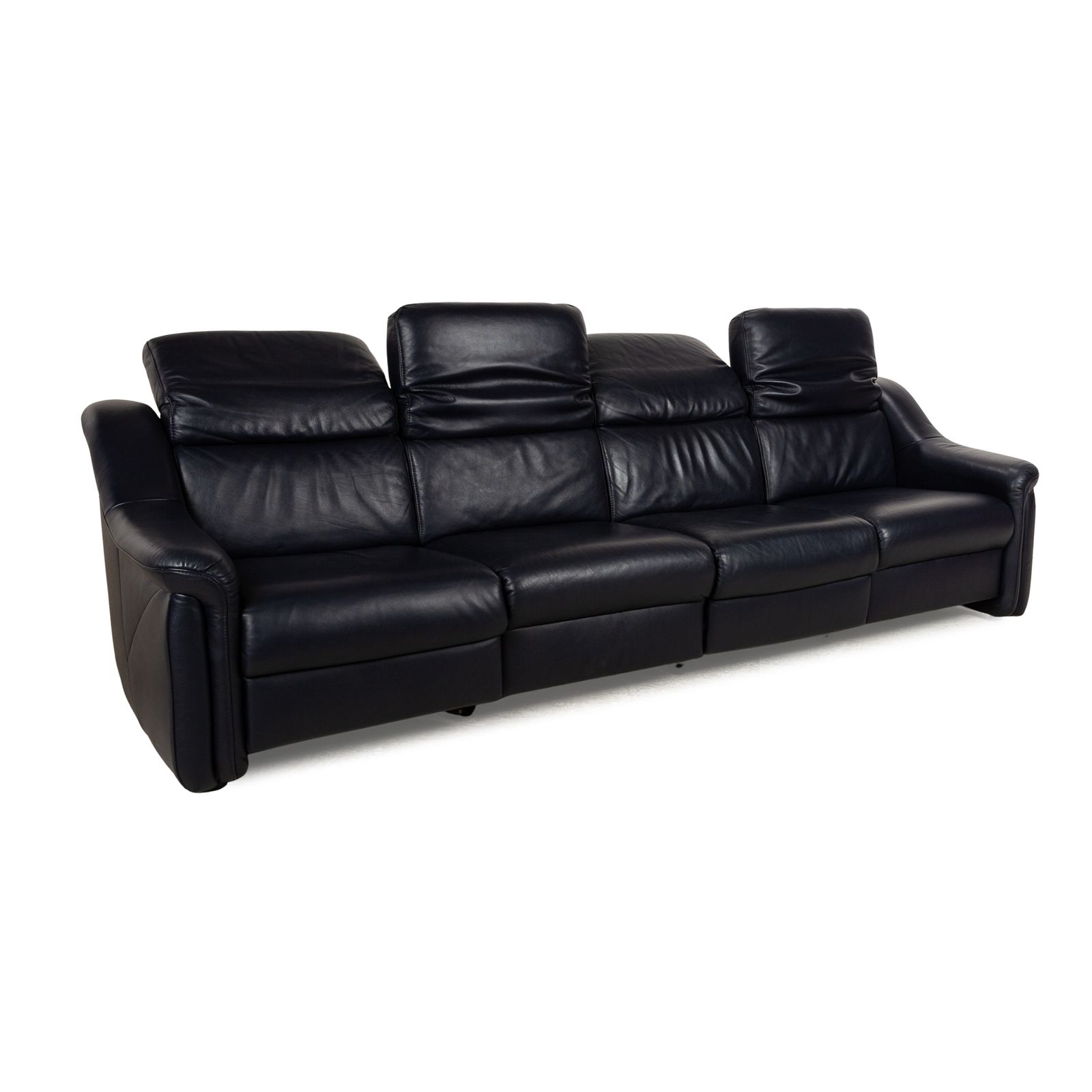 photo furniture Canapé électrique relaxation Himolla 9705 en cuir bleu 4 places