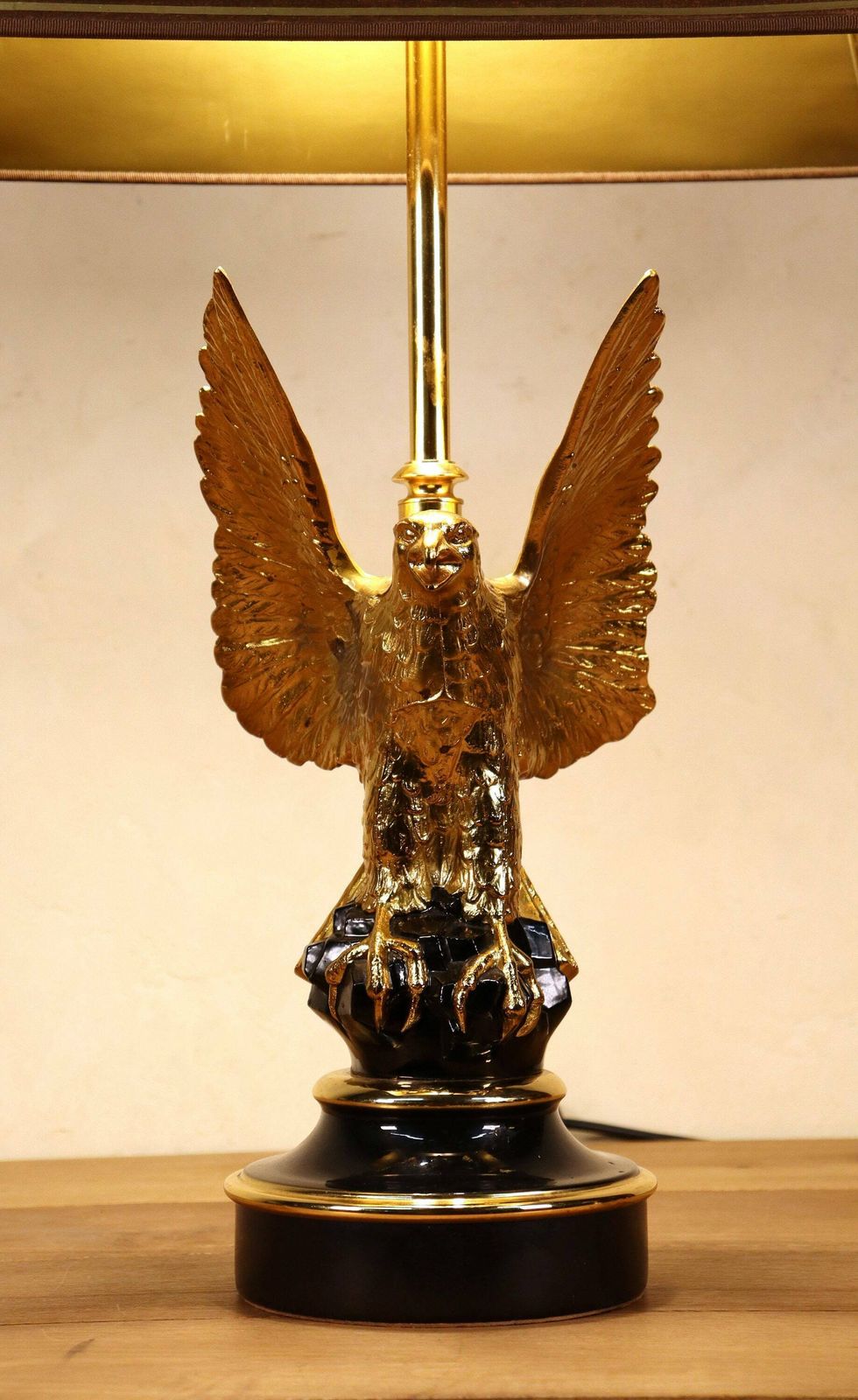 Hollywood Regency Federal Style Eagle Lamp By Deknudt , Belgium 1970's (St.186) photo Lighting