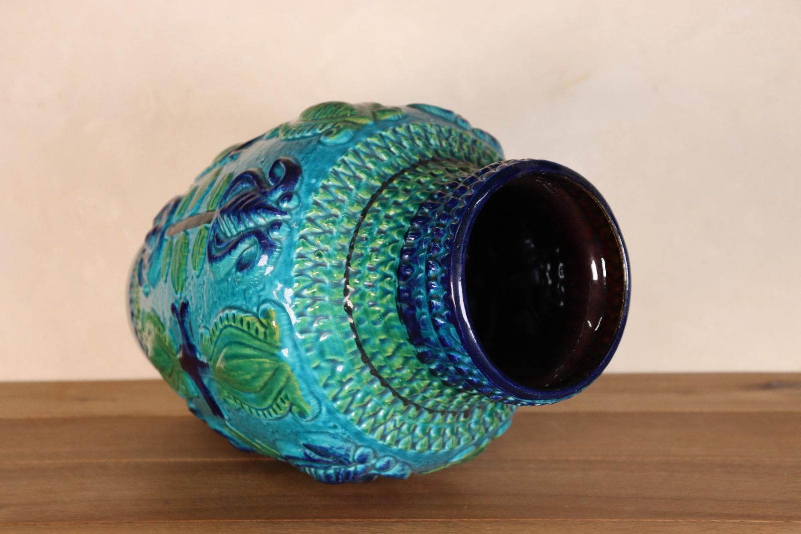photo furniture German Xl Midcentury Glazed Blue And Green Ceramic Vessel Vase, W   Germany Bay (St.197)
