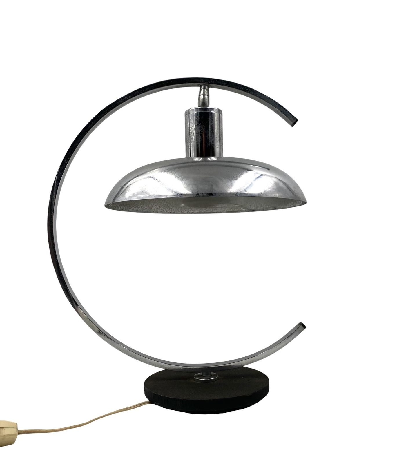 Mid Century Modern Chromed Table Lamp, In The Manner Of Mariano Fortuny Italy, 1970s photo furniture