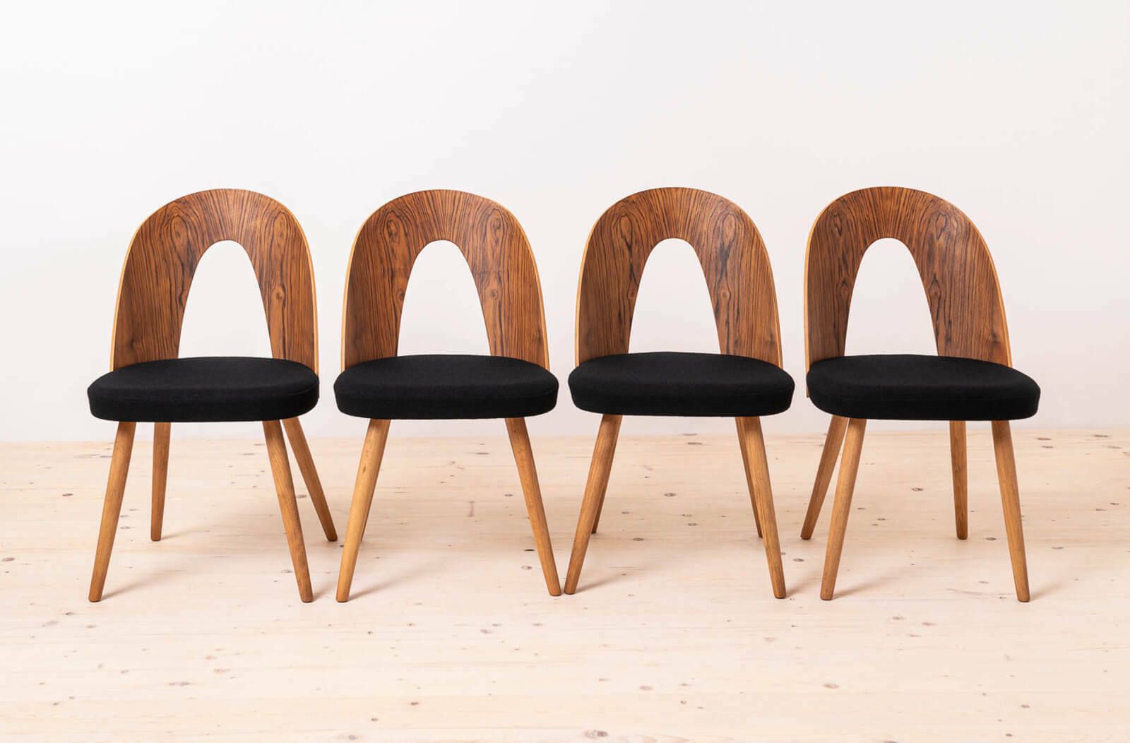 Set Of 4 Midcentury Dining Chairs By Antonin šuman, Reupholstered In Kvadrat Fabric photo for sale