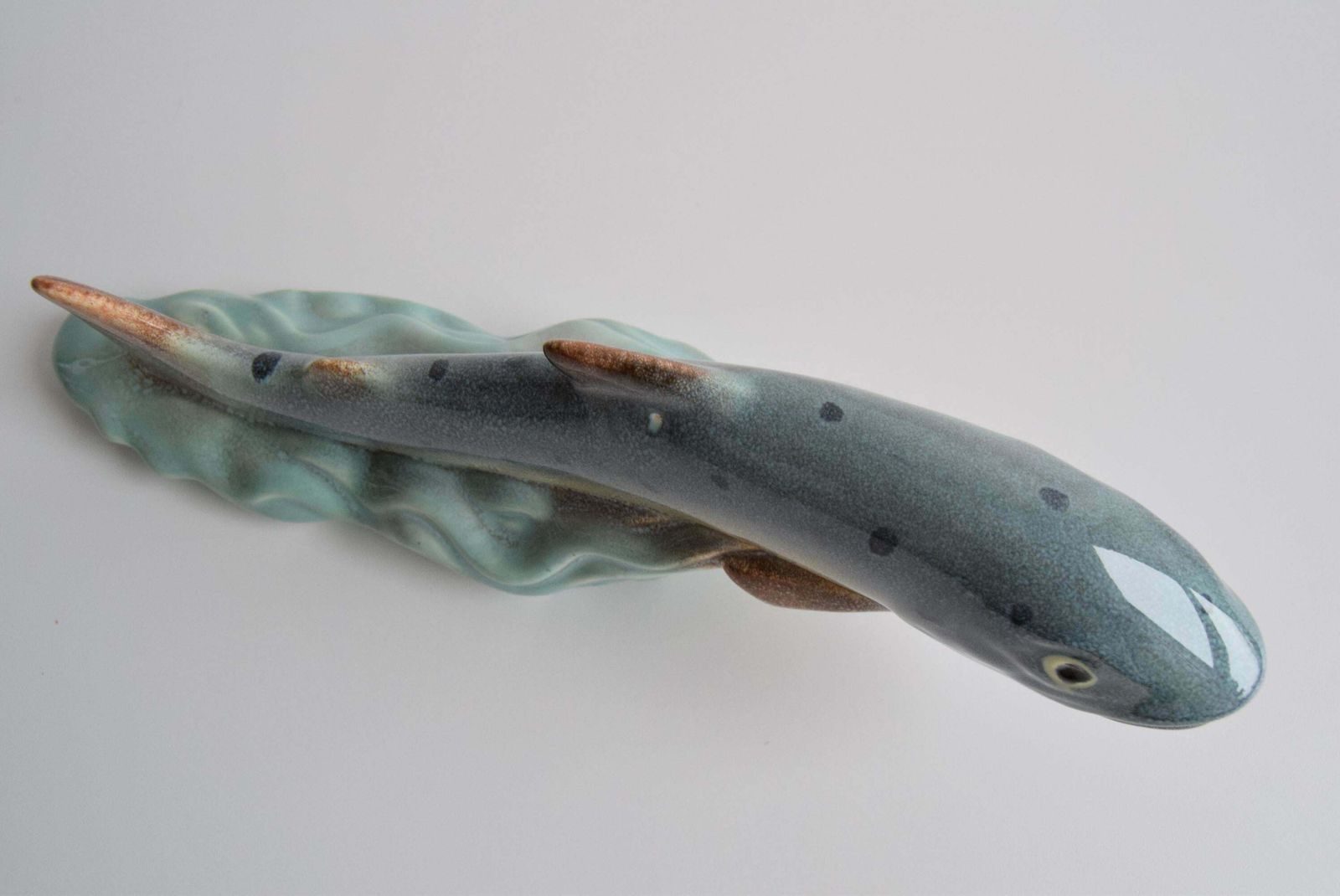 Art Deco Sculpture Trout By Ditmar Urbach Znojmo Factory, Czechoslovakia, 1940s. photo for sale