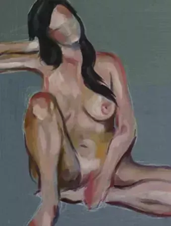 Jung Axel, Nude Painting, Oil On Canvas, 21st Century photo furniture