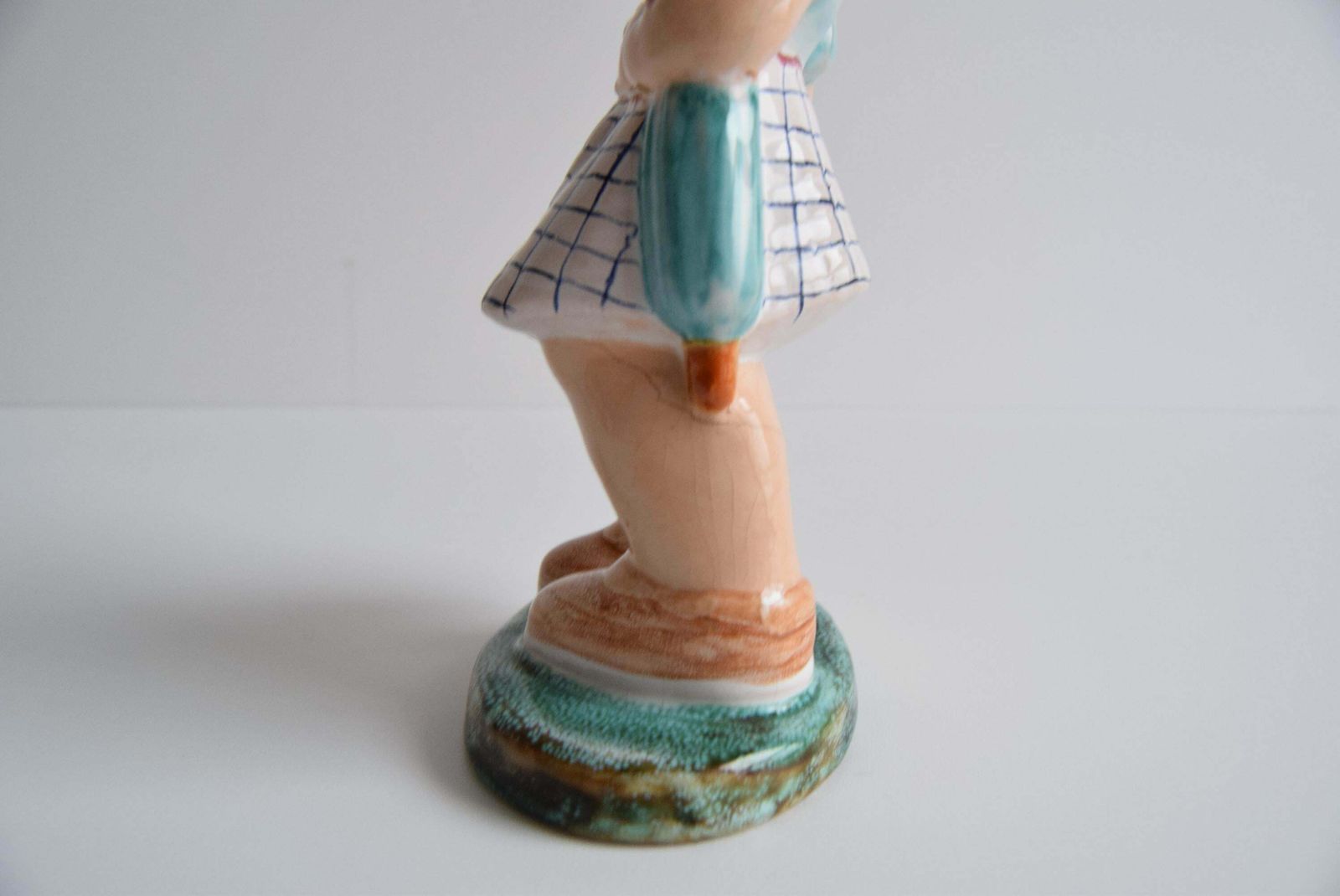Home Decor Art Deco Ceramic Figurine Of A Girl With A Handbag, Circa 1940 photo