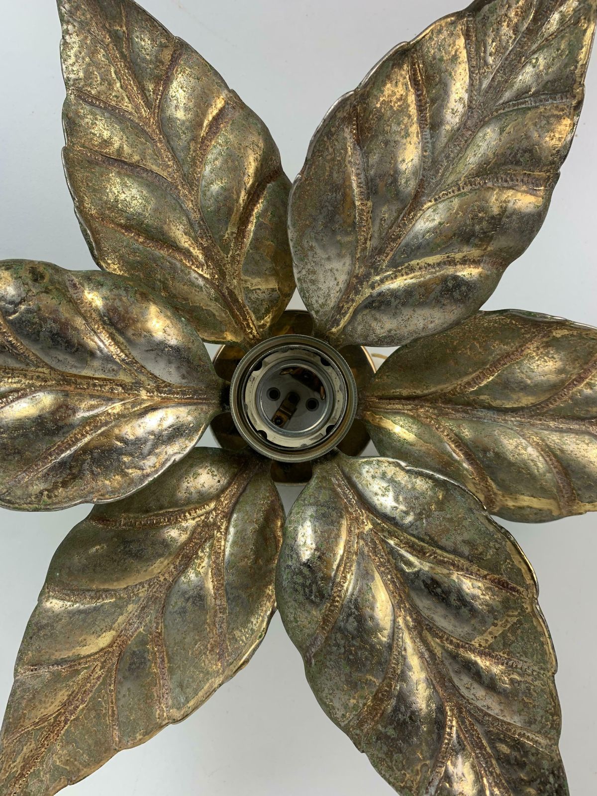Florentine Brass Floral Wall Sconce By Willy Daro For Massive Lighting, Belgium photo 418.0