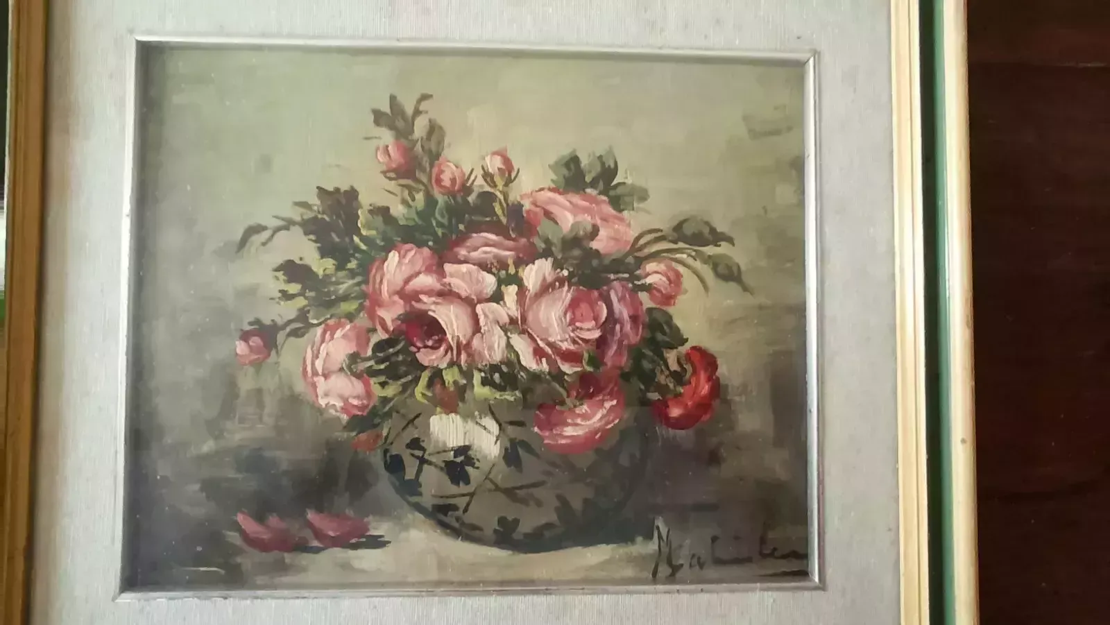 Oil Painting On Board Flowers Mauro Salimbeni (Milan 1874 1942 Turin) photo furniture