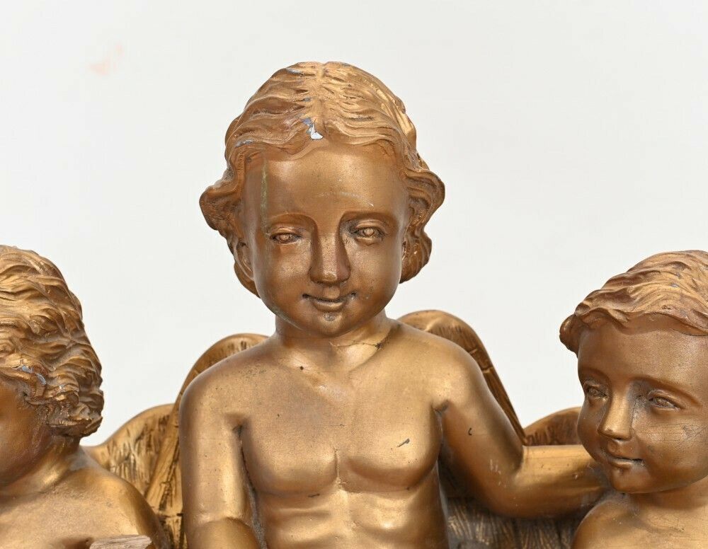 Carved Italian Cherub Trio Cupid Statue Grand Tour 1880 photo buy