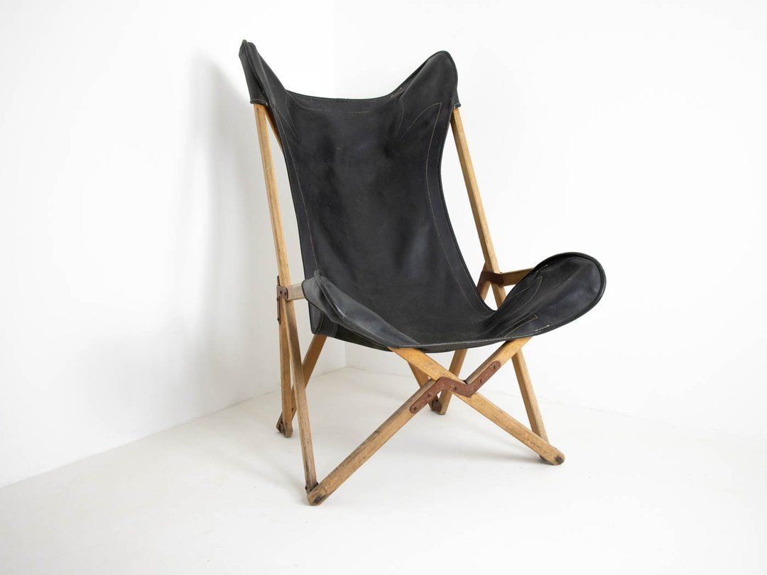 Original Tripolina Campaign Furniture Folding Chair By Joseph B. Fendy